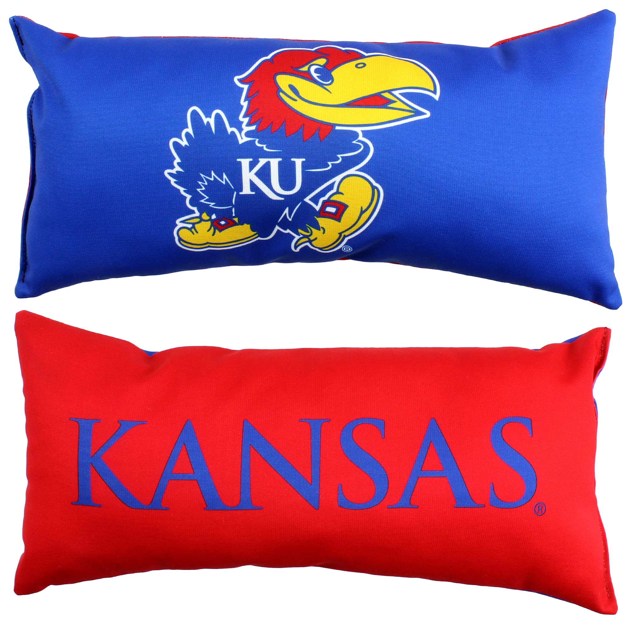 College Covers Solid Color Bolster Travel Pillow, 16" x 8", Kansas Jayhawks