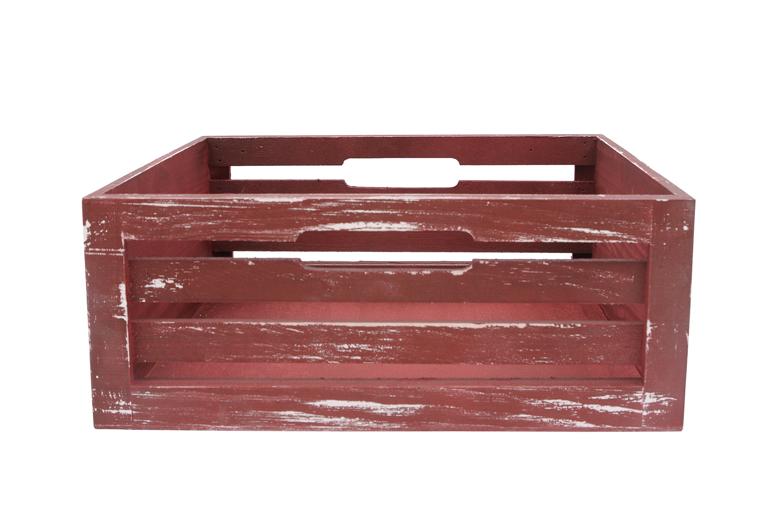 wald imports Red Wood Decorative Storage Crate