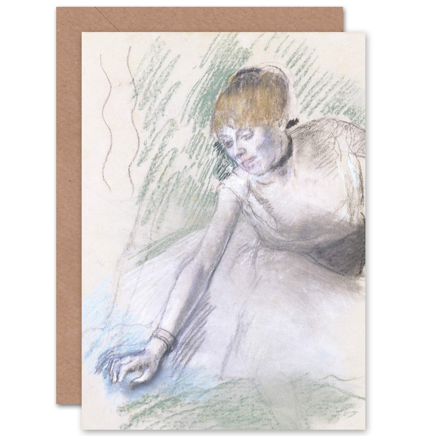 Artery8 Edgar Degas Dancer Drawing Fine Art Greeting Card Plus Envelope Blank Inside
