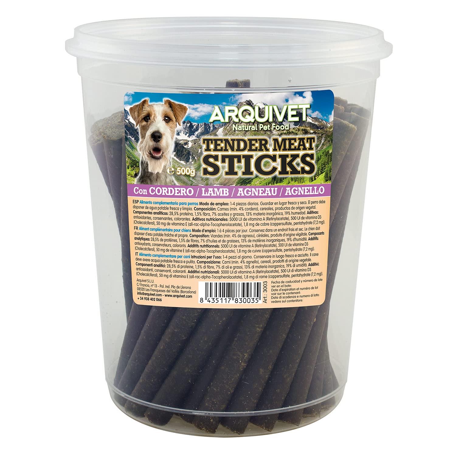 Arquivet - Tender Meat Sticks Lamb - 500 gr - Dog treats