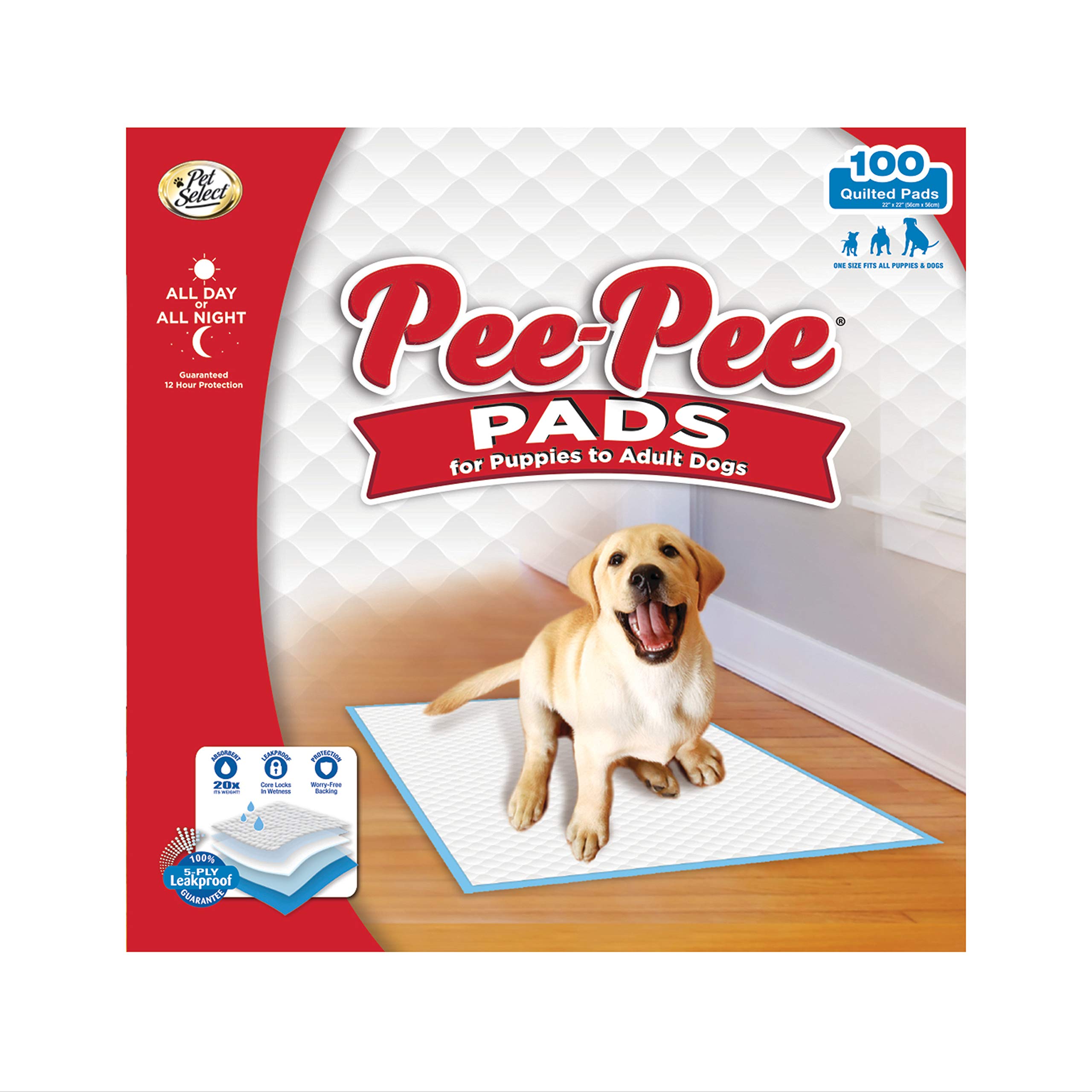 Four Paws Pee-Pee Puppy Training Pee Pads 100-Count 22" x 23" Standard Size Pads