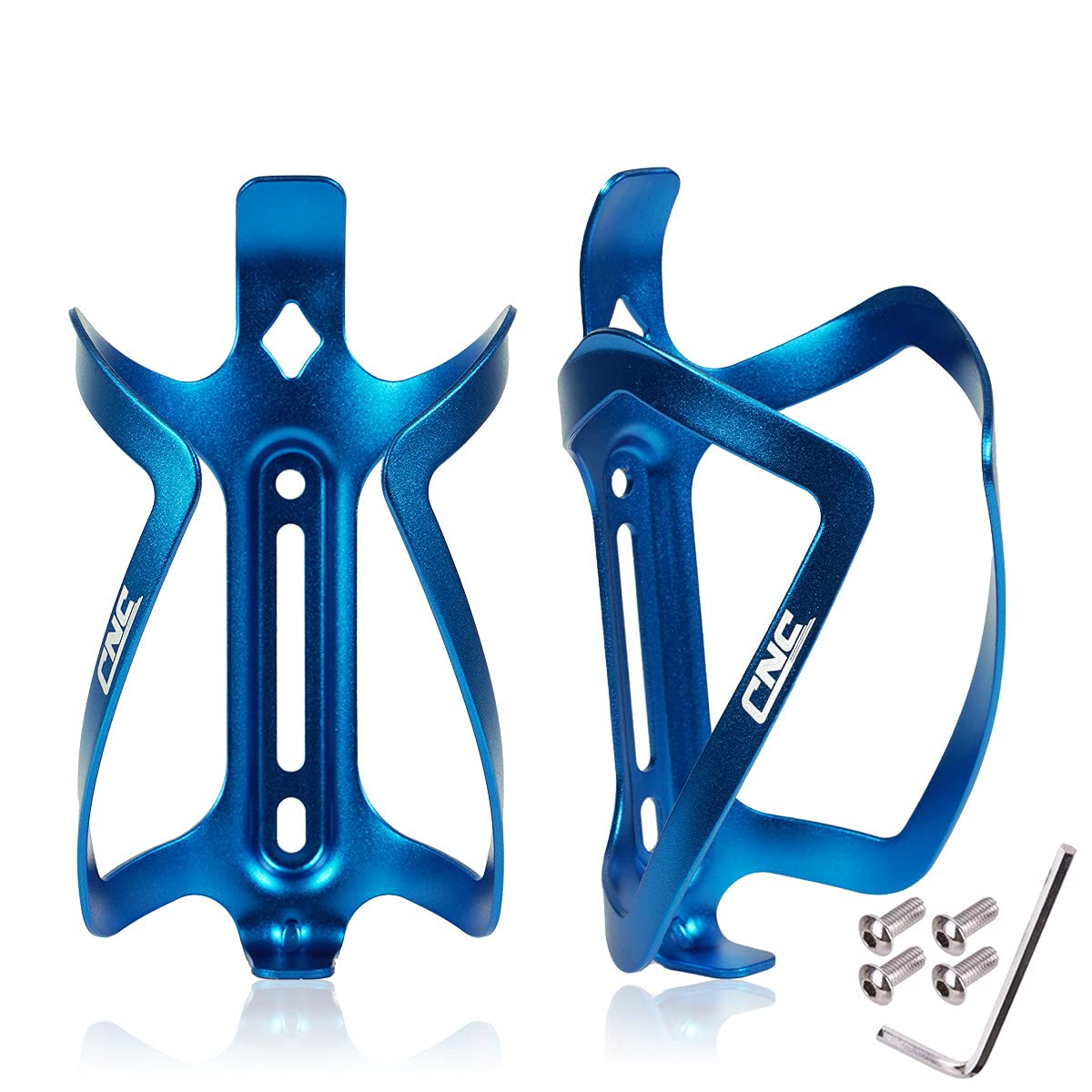 CNC Bike Water Bottle Holder, Bike Water Bottle Cage for Road Bike/Mountain Bike，2-Pack，Blue