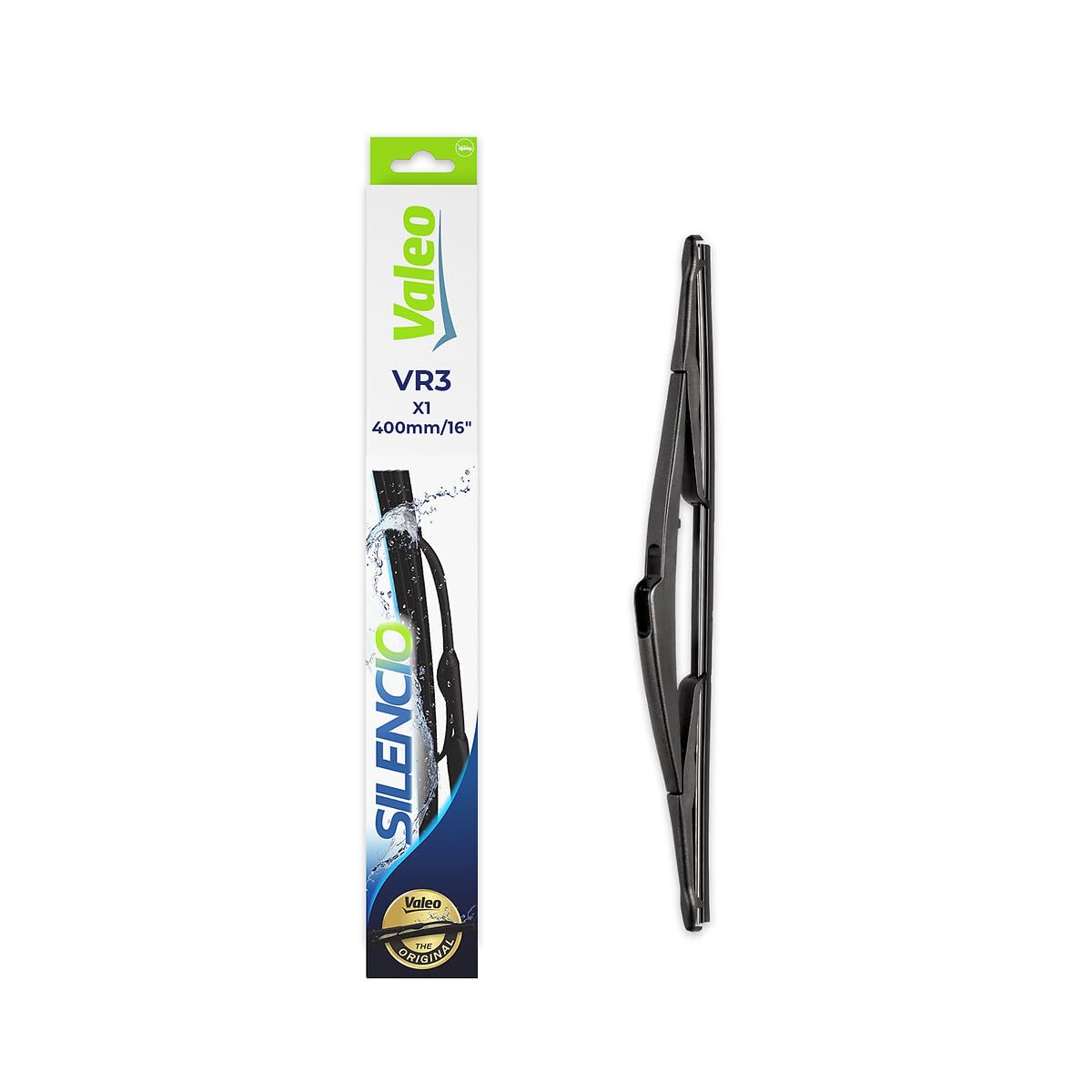 VALEO Silencio Wiper - VR3 - All-Seasons Durable, Resistant, Perfect Fit Conventional Wiper Blade 400mm - Rear - 1 Wiper Blade - 574128