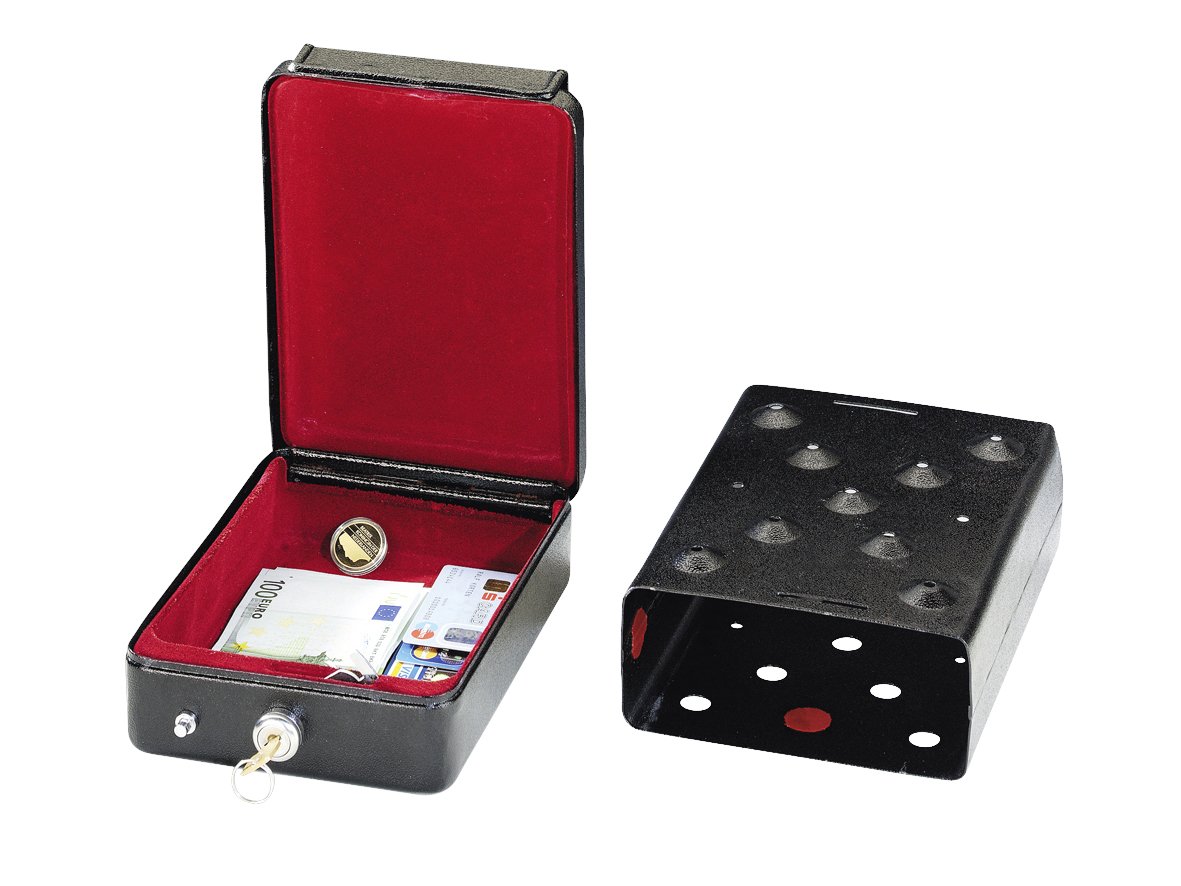 Car safe - black - incl. mounting bracket and 2 keys (22,5x16,5x8,5cm)