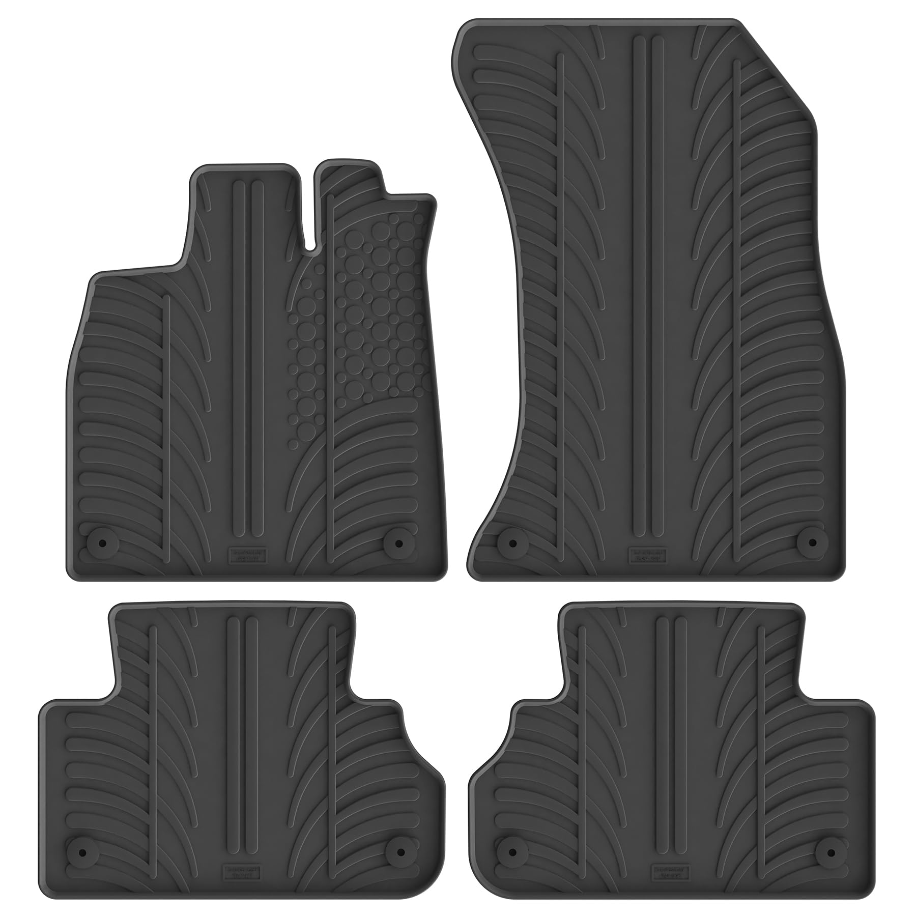 Gledring Rubber car mats set LHD compatible with Audi Q5 2017-2024 incl. Sportback (T profile 4-pieces + mounting clips)