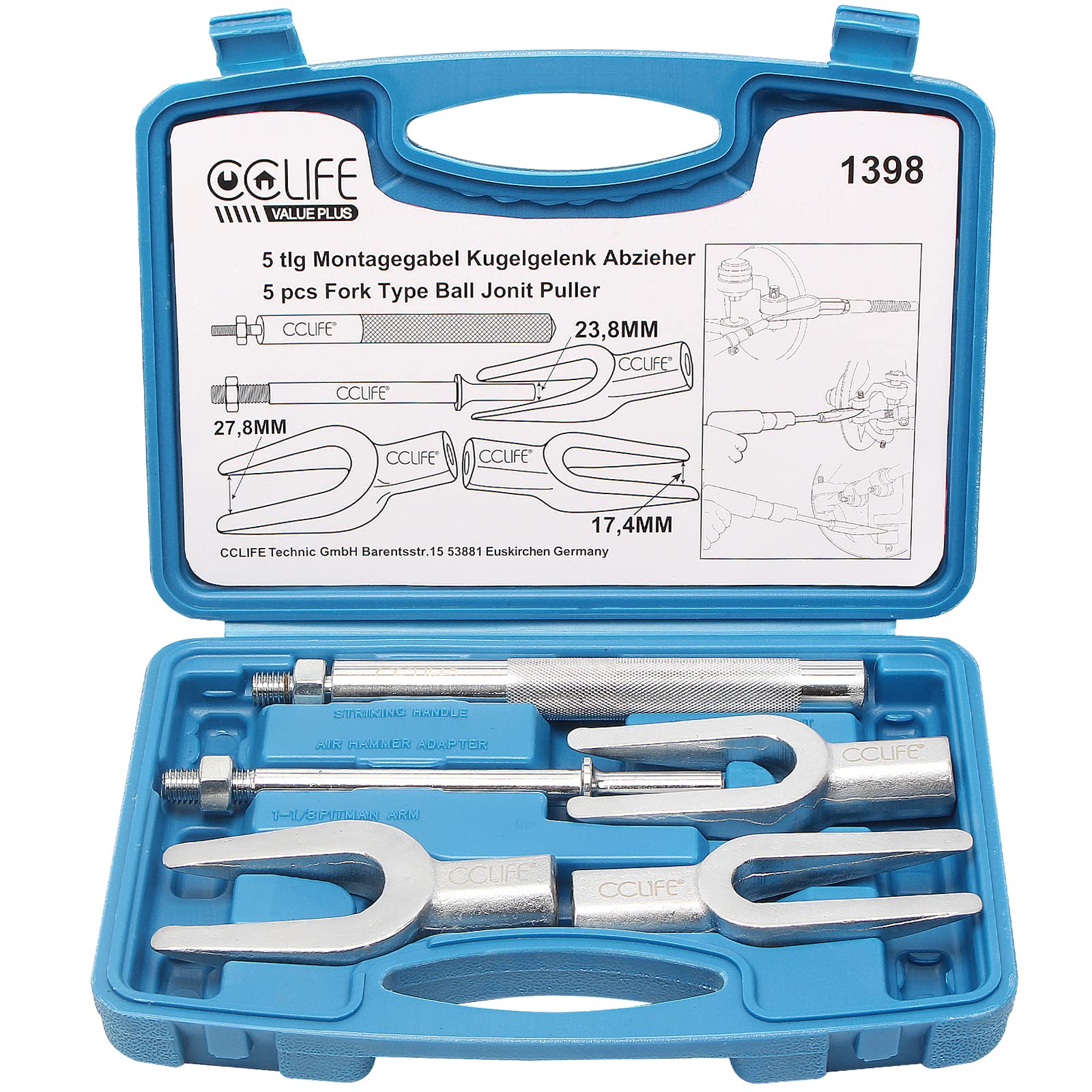 CCLIFE 5 pcs Ball Joint Separator Splitter Fork Tie Rod End Removal Tool Set