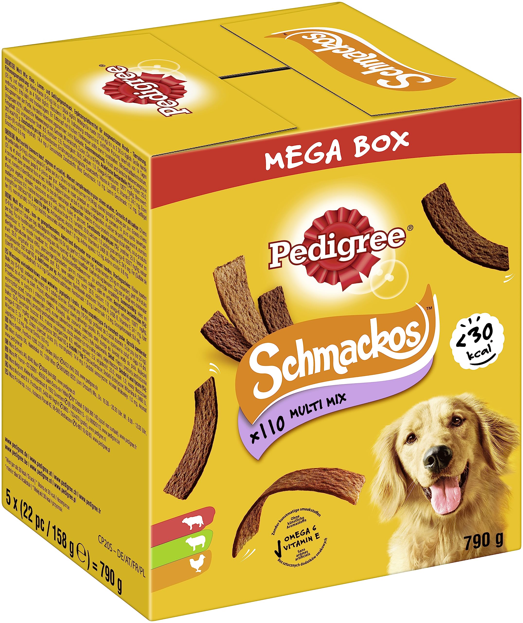 Pedigree Schmackos Multi Mix 110 Strips Dog Treats Beef, Poultry and Lamb Mega Box