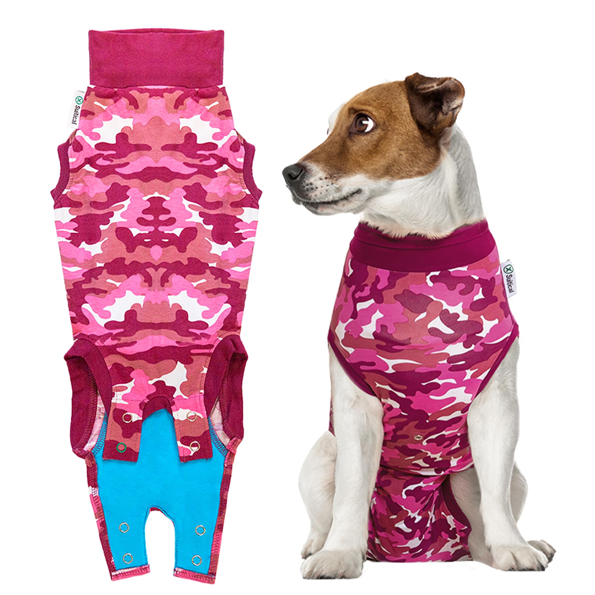 Suitical Recovery Suit Dog, Small, Pink Camouflage