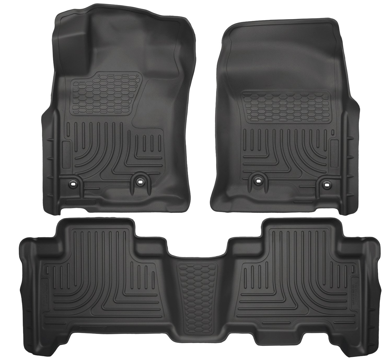 Husky Liners Weatherbeater Floor Mats | Fits 2013-2024 Toyota 4Runner; 2014-2024 Lexus GX460 | Front & 2nd Row, 3-pc Black - 99571