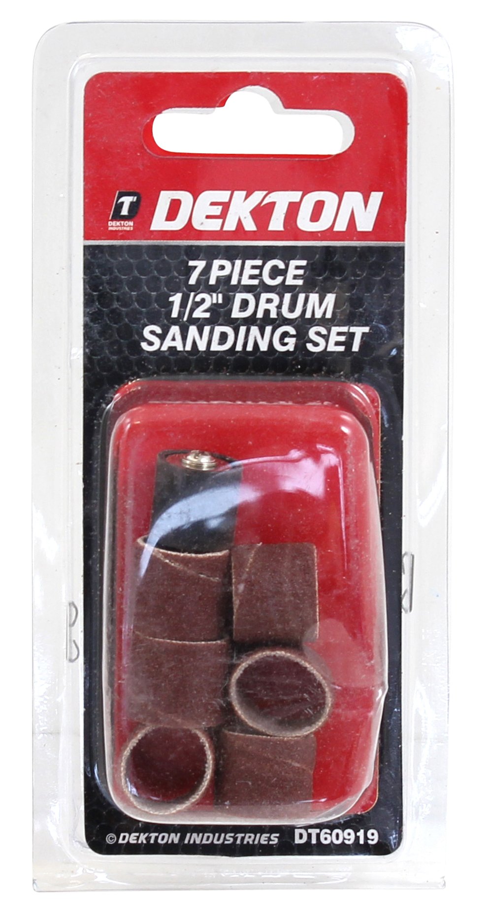 Dekton 7-Piece 1/2" Drum Sanding Set | Versatile Sanding Solution for Wood, Metal, and Plastic | Includes Various Grits for Different Applications | Perfect for DIY and Professional Use