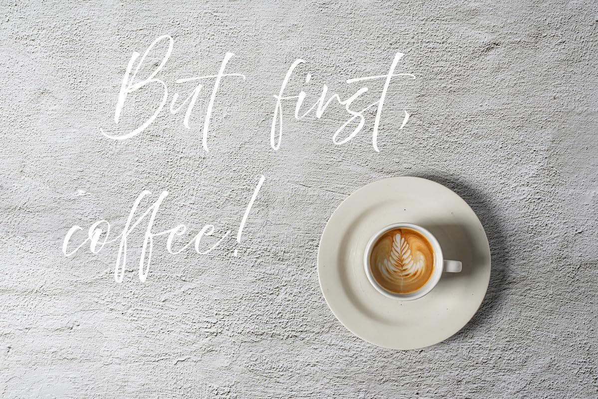 A.S. Création Wallpaper First Coffee I 3,75 m x 2,50 m - WALLLOVE Wallpaper Coffee in Grey incl. White Glue - DD129609