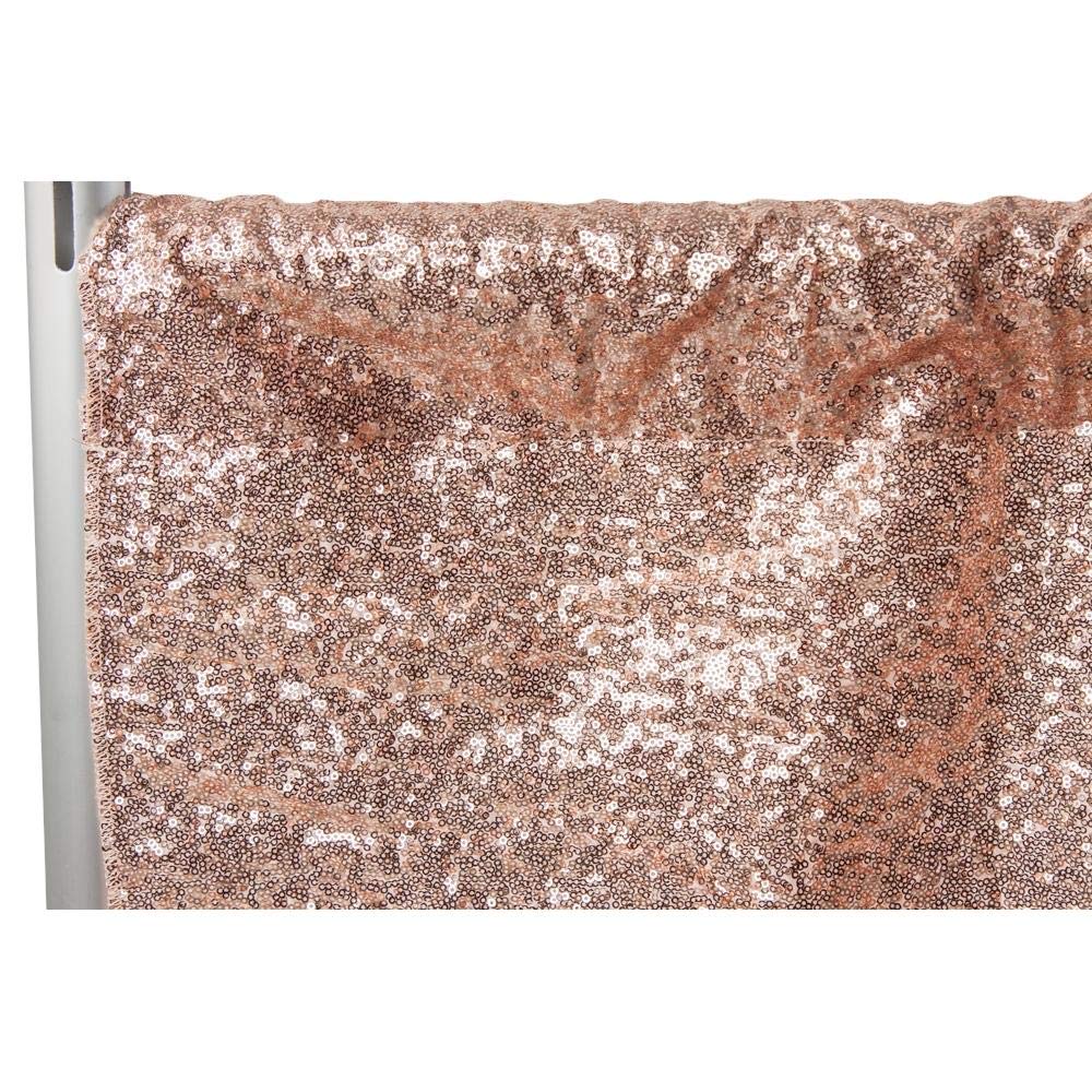 CV Linens 7482us Glitz Sequin Drape-366cm x 132cm | Backdrop Panel | Blush/Rose Gold | 1 Pc