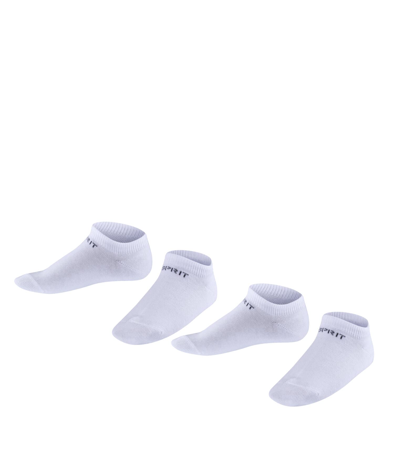 ESPRIT Unisex Kids Foot Logo Multipack K Sn Cotton Low-Cut Plain 2 Pairs Trainer Socks, White Off-White 2010, 6-8.5