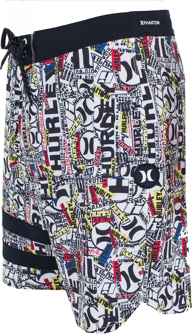 Hurley Phantom Eco 25th S1 Block Party 18" Boardshorts, Barely Bone, 38