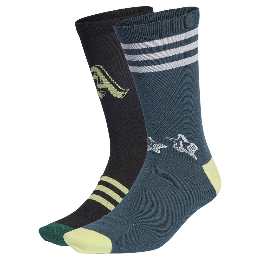 adidas Unisex Kids Brand Love Crew Socks 3 Pairs, Collegiate Green/Black/Arctic Night, 5-6 Years