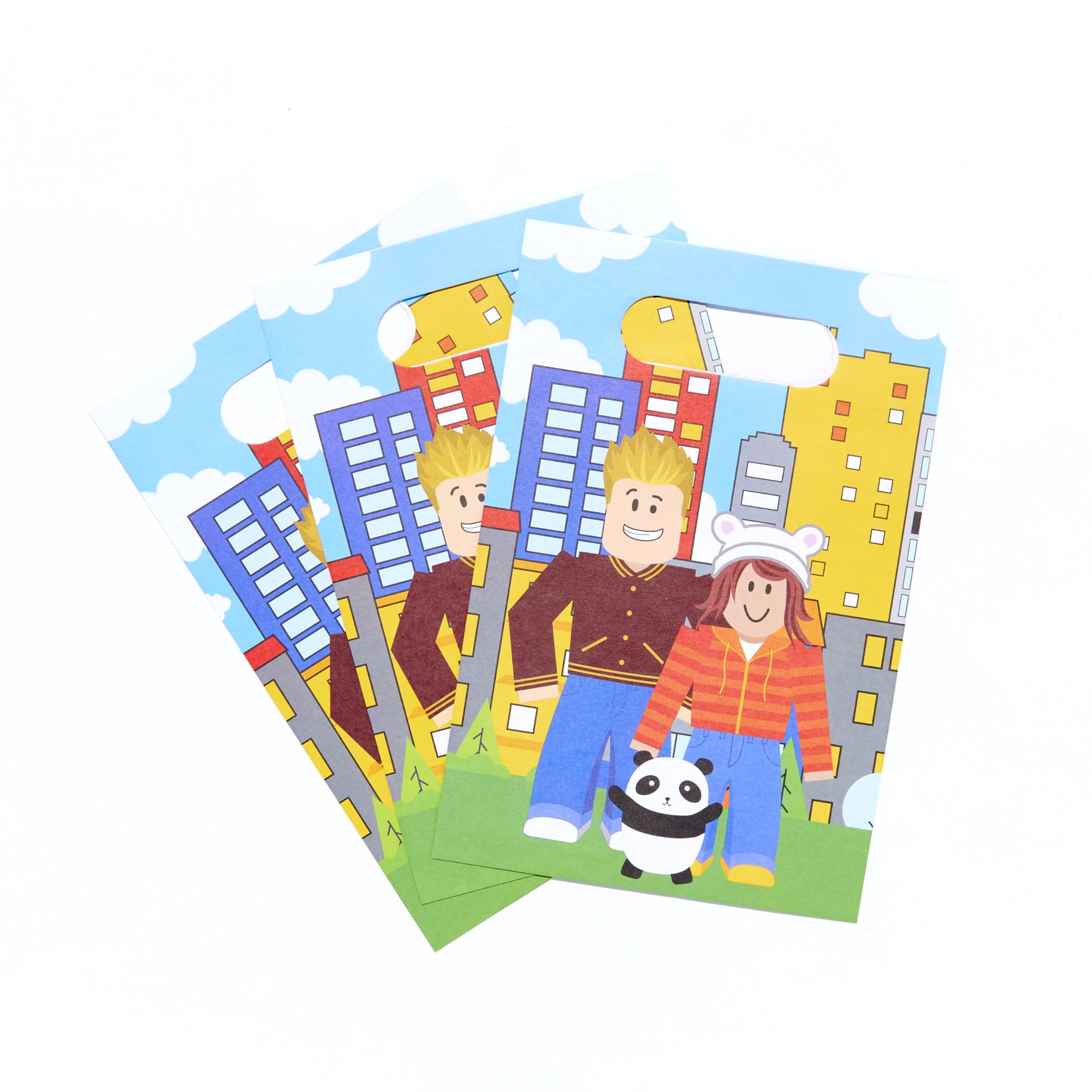 Amscan 9913856 - Party Town Kids Birthday Party Paper Loot Bags - 8 Pack