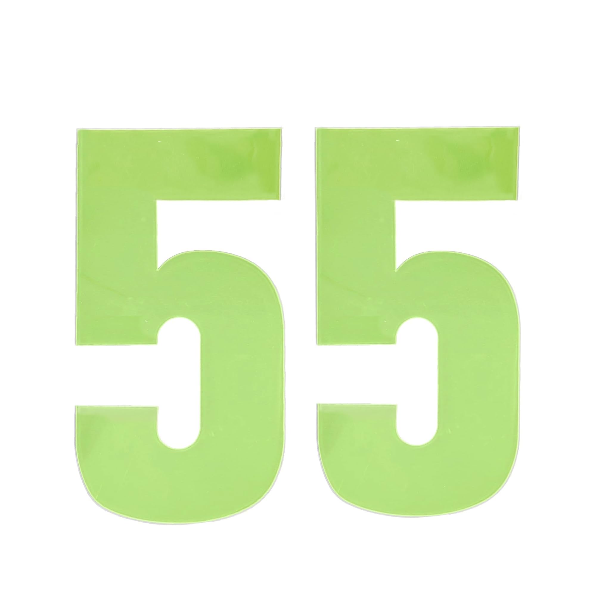 Merriway BH05619 (2 Pcs) Yellow High Visibility Reflective Plastic Stick-On Wheelie Bin Post Box Crate Dust Bin Number 150 mm (6 Inch) Number 5 - Pack of 2 Pieces