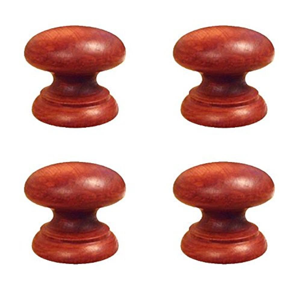 Merriway BH03364 (10 Pcs) Wood Door Cupboard Cabinet Drawer Knob Pine Drilled Mahogany Finish 25 mm (1 Inch) - Pack of 10 Pieces