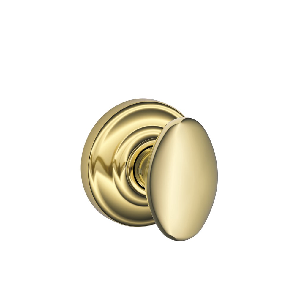 Schlage Siena Dummy Knob, Andover Rose, Bright Brass