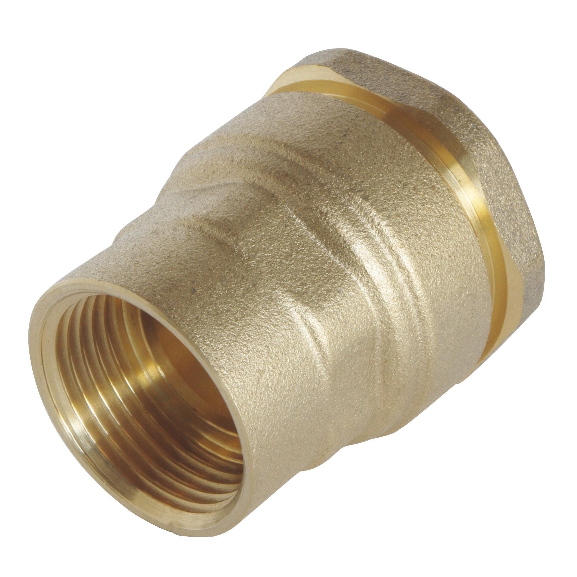 SOMATHERM FOR YOU 847-25-20S Gerade Verschraubung fem PE25-F20 / 27 Female Brass Straight Screw PE Pipe D25-F20 Way to Ensure The Correct Installation of The Connection, Gray, F 20/27 (3/4")