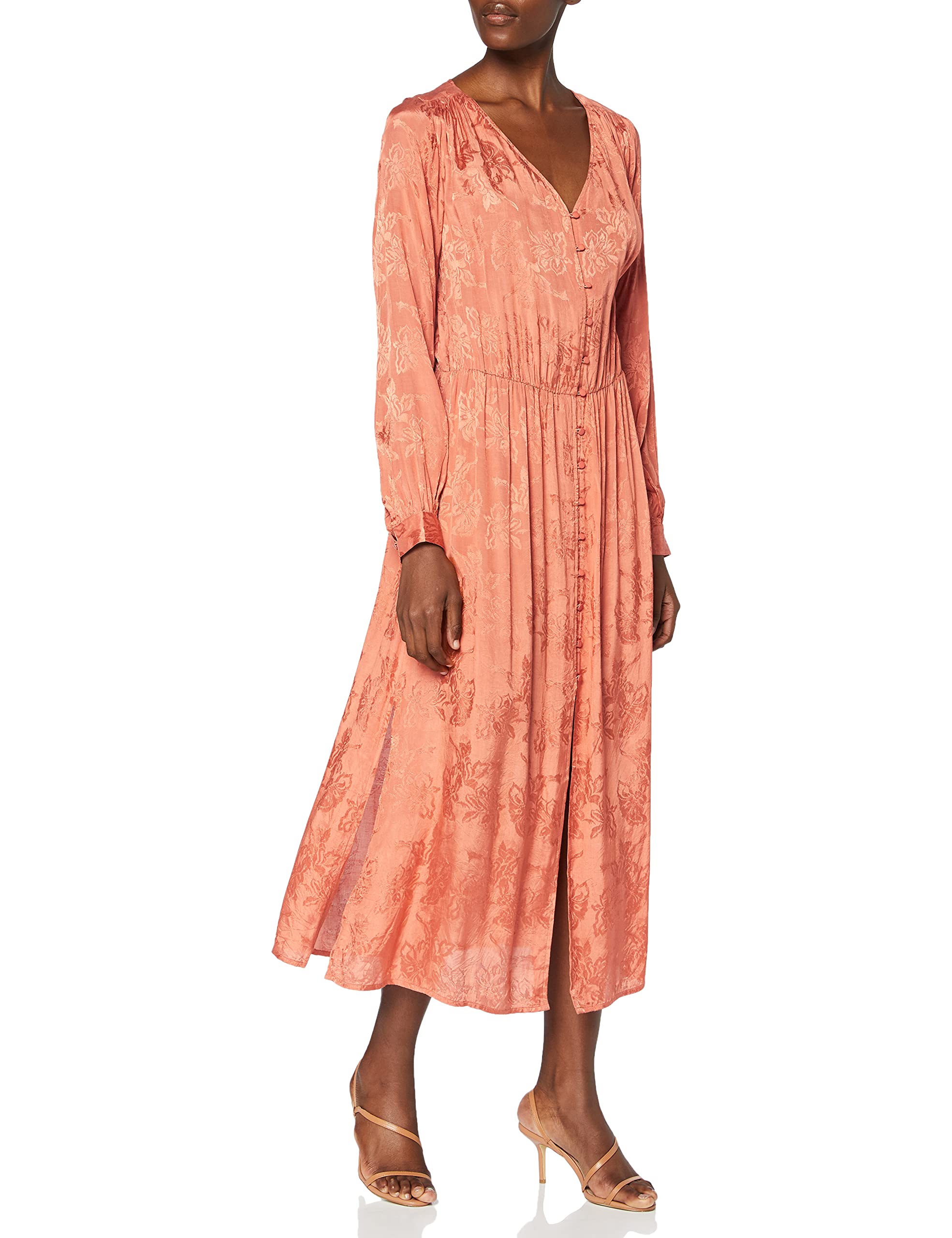 SPARKZ COPENHAGEN Women's TIA Long Dress, Orange (Terracotta), 8 (Size: S)