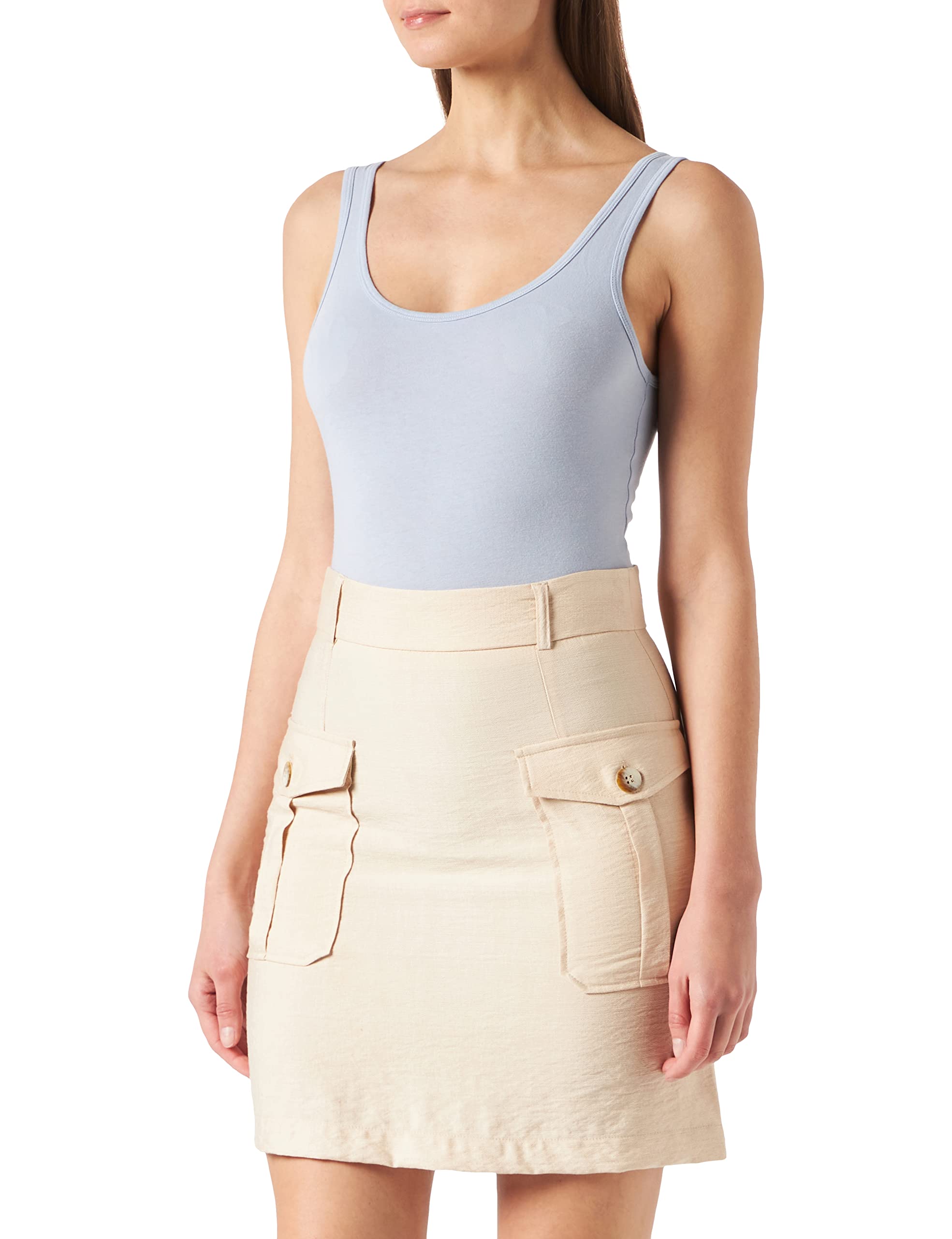 Naf Naf Women's Jupe Skirt, Beige Safari, 34