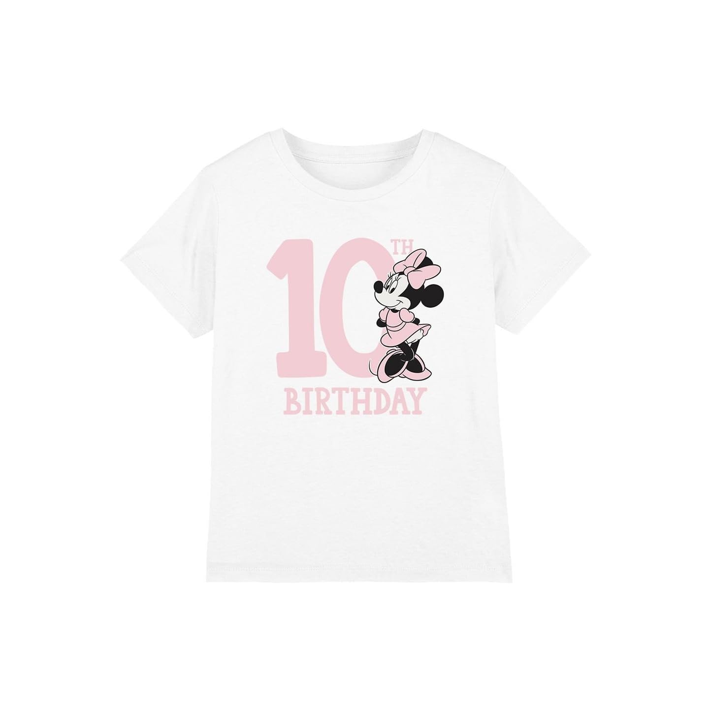 Minnie Mouse 10th Birthday Shirt Girls T Shirt, White, 3-4 Years