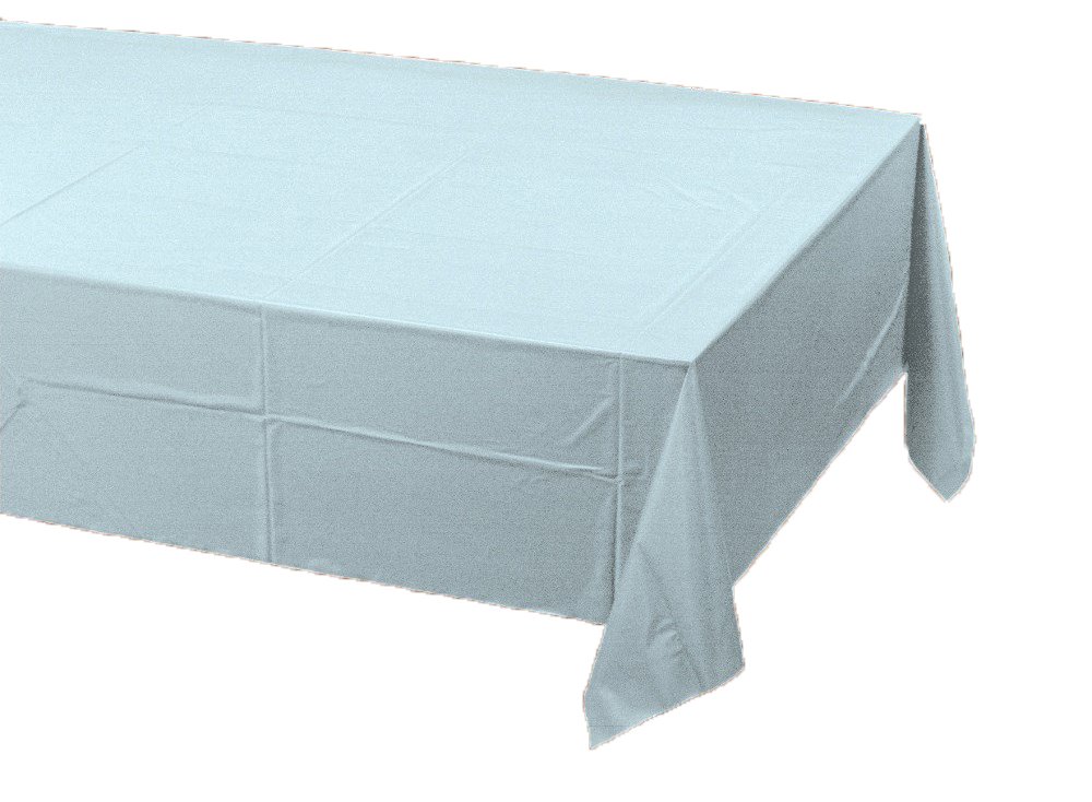 Creative Converting Pastel Blue Plastic-Lined Rectangular Paper Tablecover-1 Pc, One Size