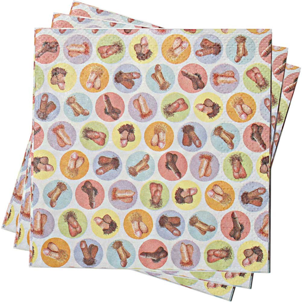 Little Genie Productions Penis Napkins-CP.3641 Penis Napkins Multicolore 12.6 x 12.3 x 0.1 cm