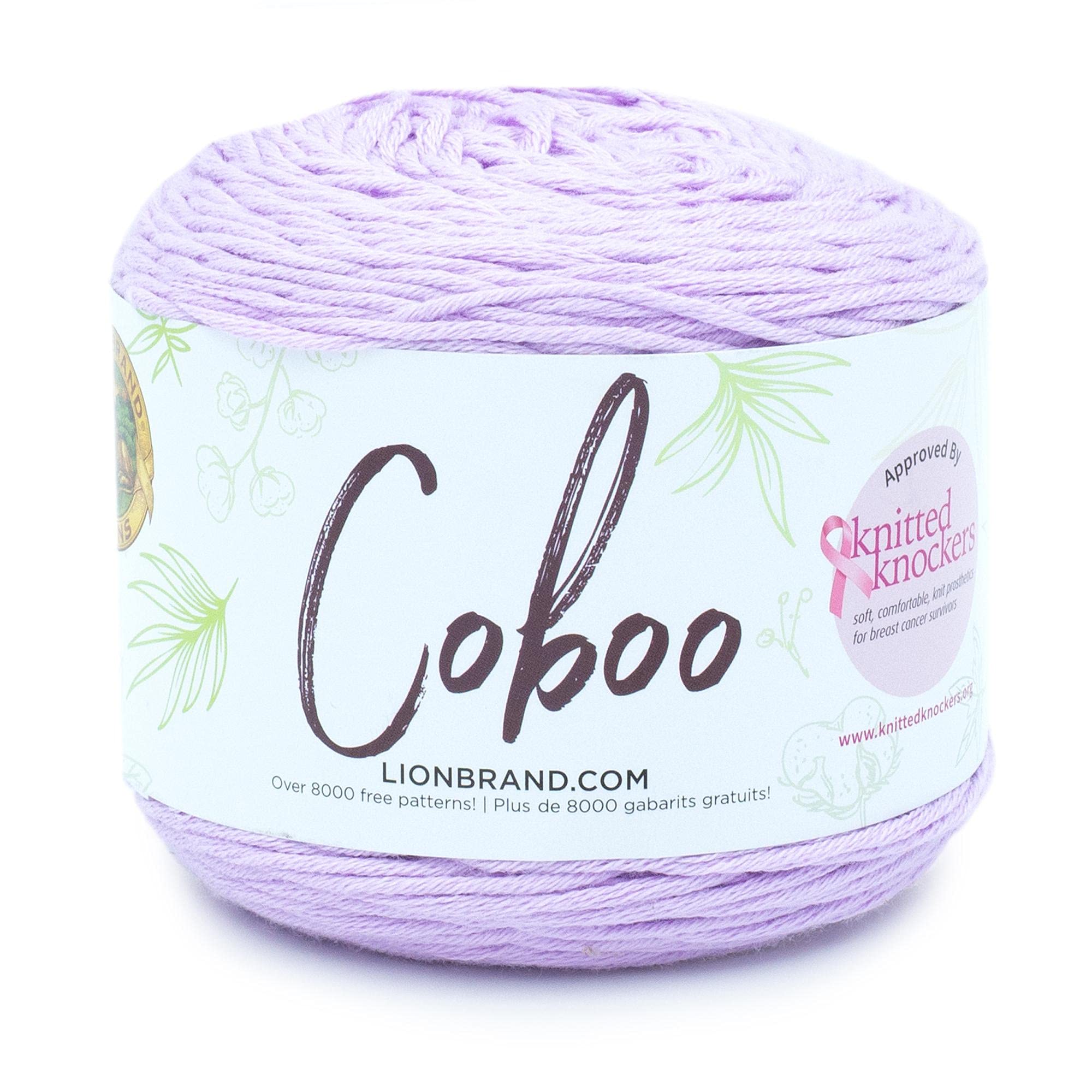 Lion Brand Yarn Coboo, Soft Cotton Blend Yarn for Knitting and Crochet, Lilac, 1 Pack