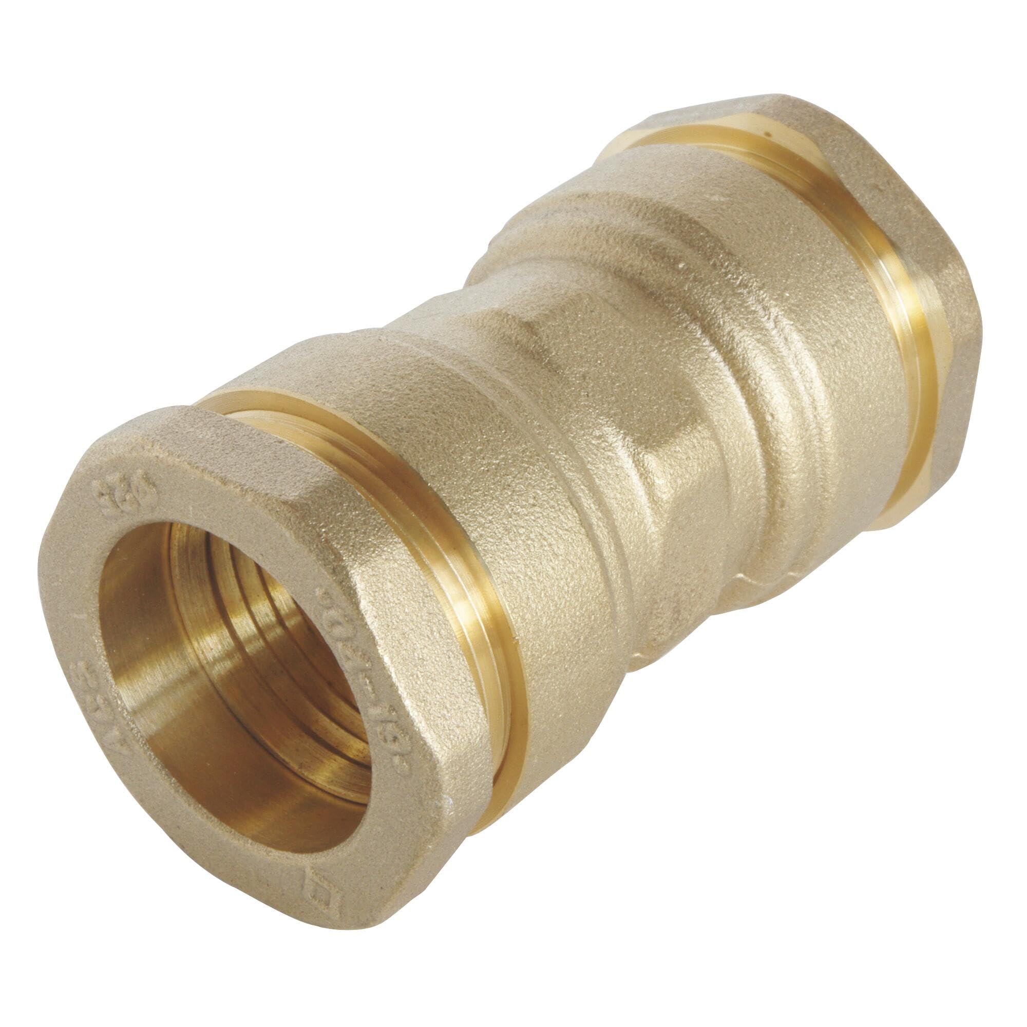 SOMATHERM FOR YOU - Brass Equal Sleeve for D32 PE Tube - One-Way mounting Technology ensures Proper Connection mounting