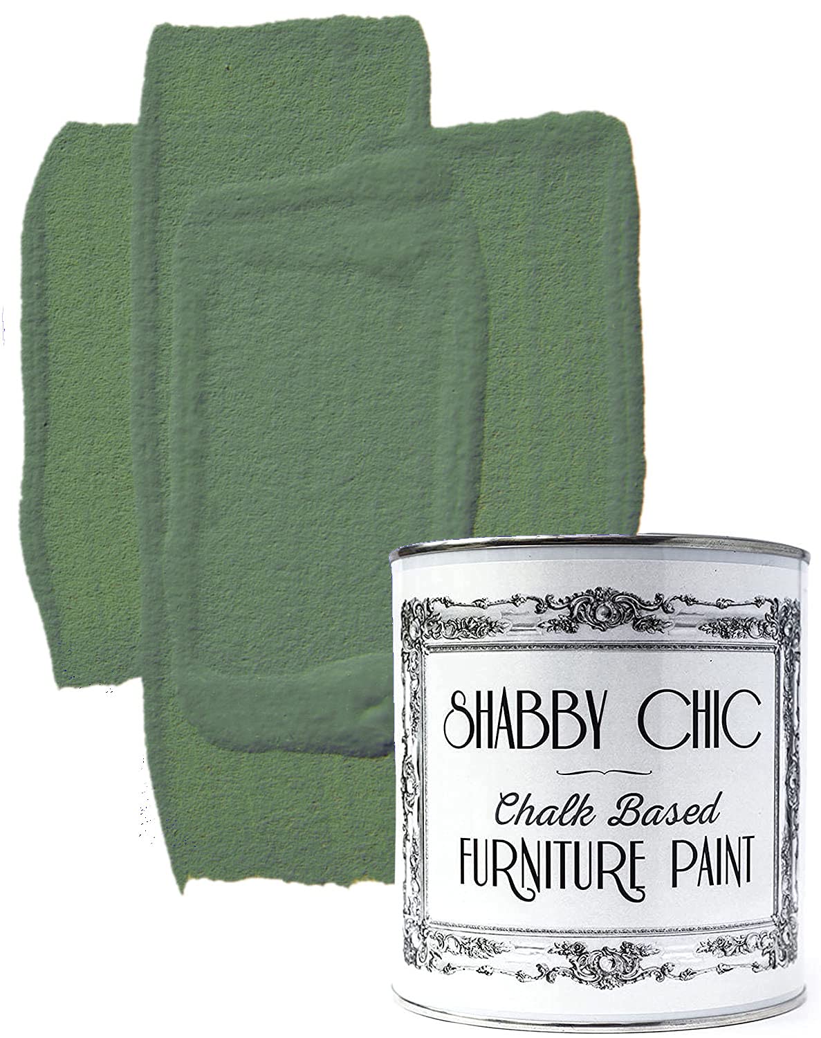 Shabby Chic Chalk Furniture Paint: Luxurious Chalk Finish Craft Paint for Home Decor, DIY, Wood Cabinets - All-in-One Paints with Rustic Matte Finish [Olivaceous] (Olive Green) - (8.5 oz Covers 32 sf)