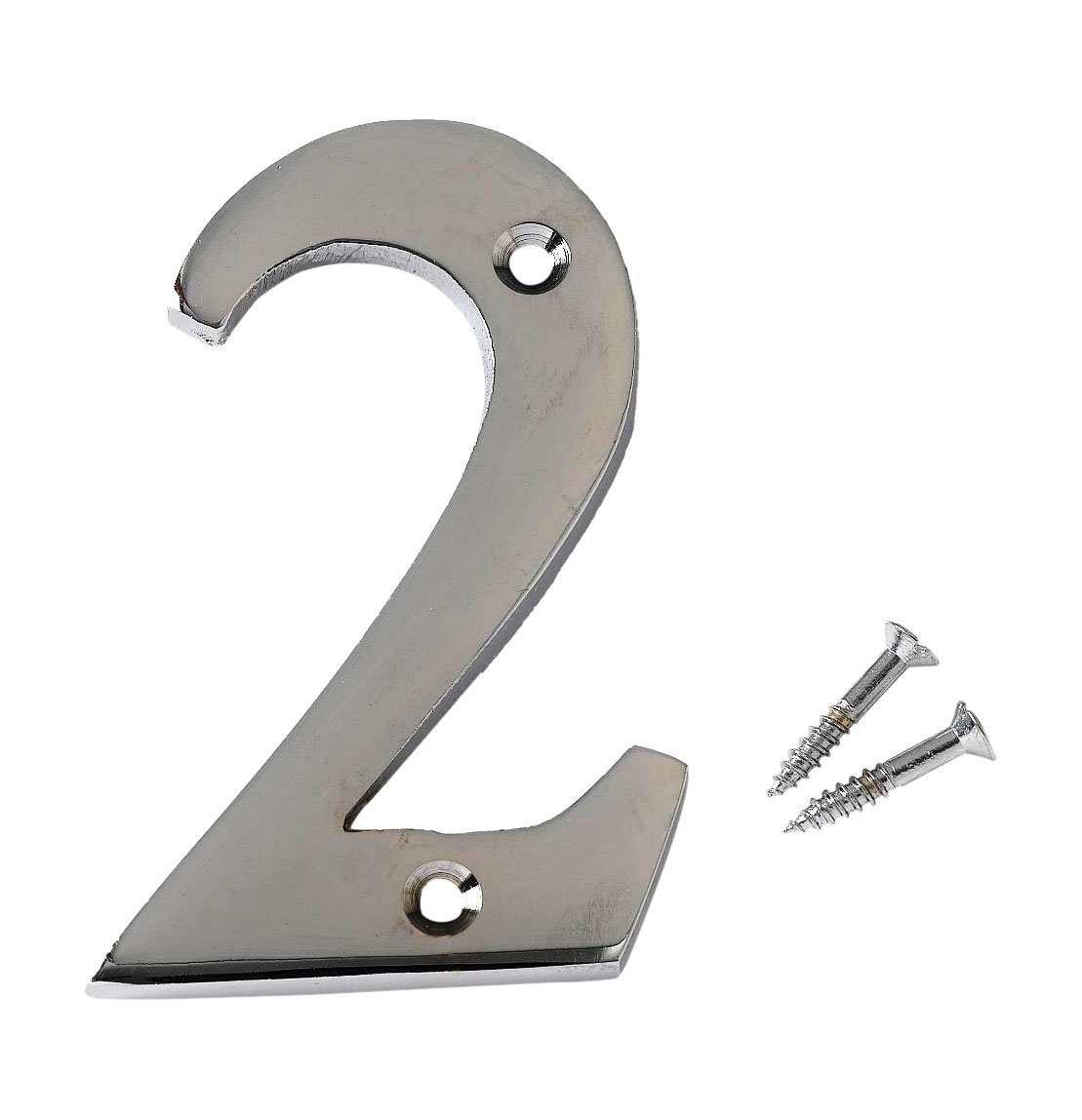Merriway BH04329 75mm (3 inch) Chrome Plated House Flat Number 2