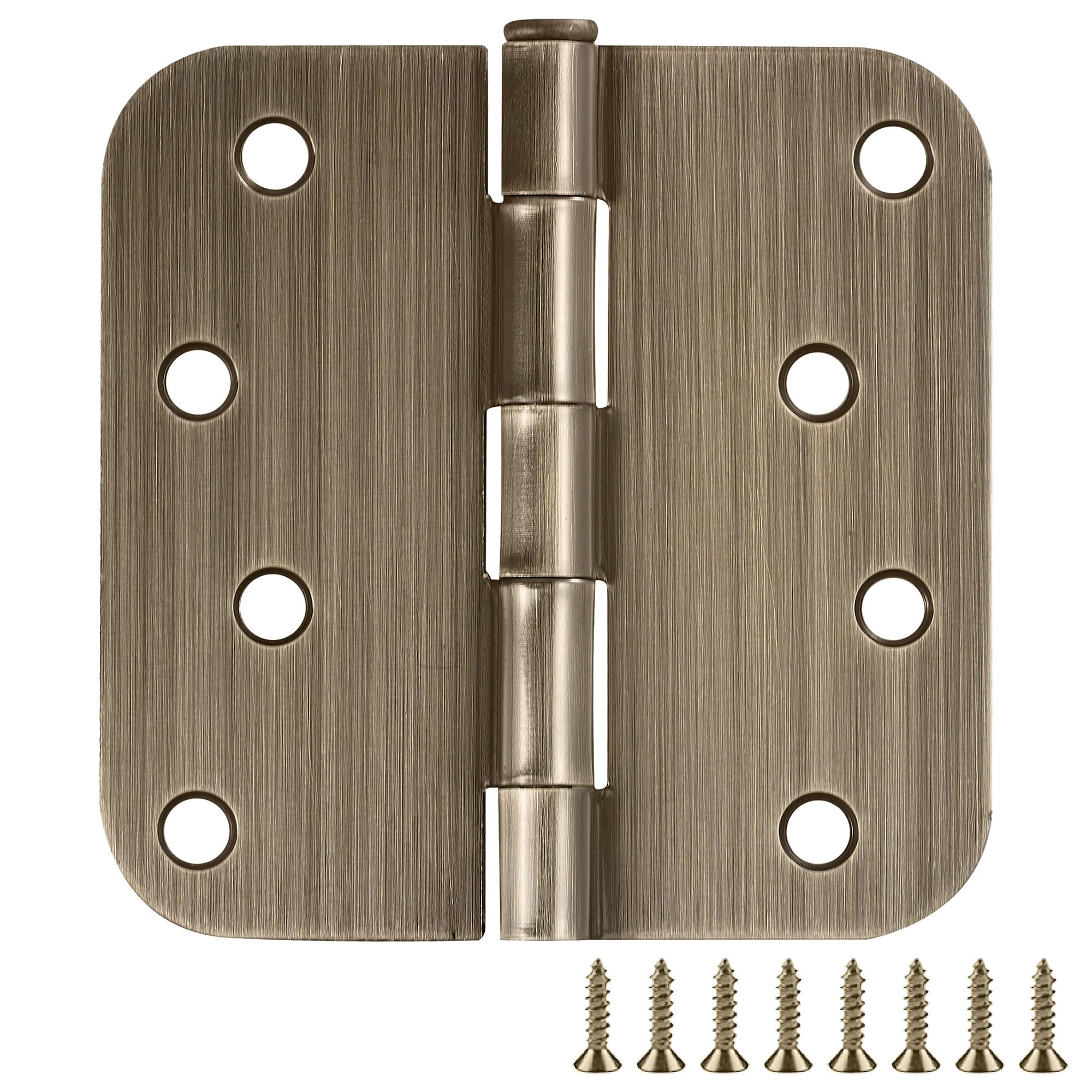 Design House 189522 4 x 4 5/8 Inch Radius Hinge, Antique Brass, 6 Pack