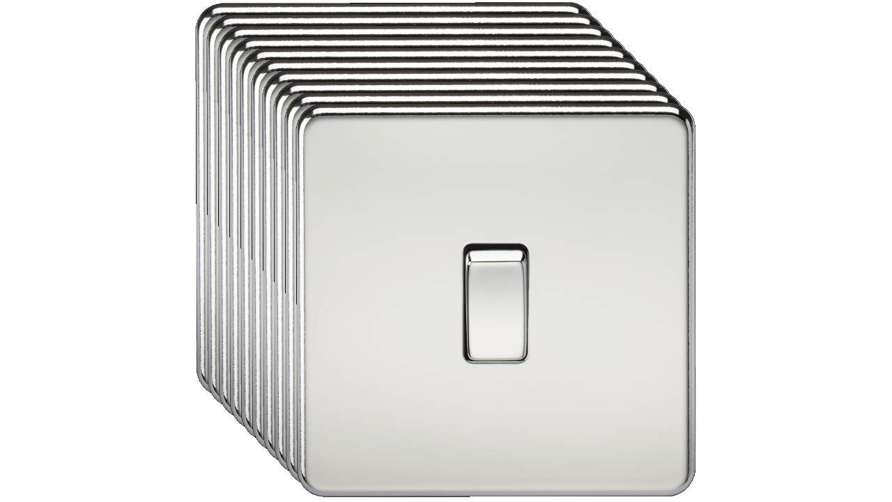 Screwless 10AX 1G 2-Way Switch - Polished Chrome