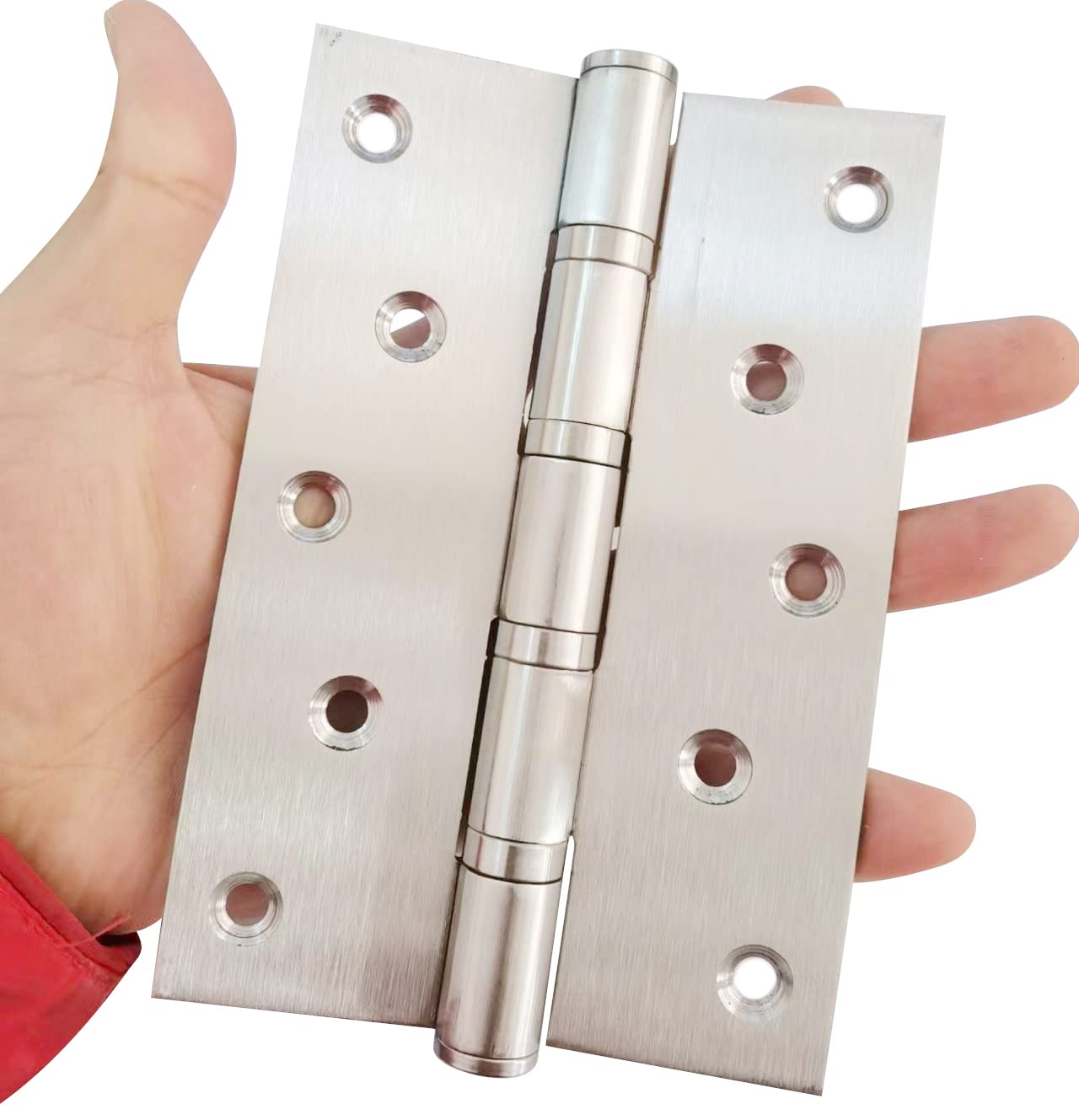 Heavy Duty Door Hinges Stainless Steel Ball Bearing Hinges 6 Inch Door Hinge for Interior & Exterior Doors Square Corners,Heavy Duty Wood Door with Mounting Hardware 2 Pack (White, 6 Inch)