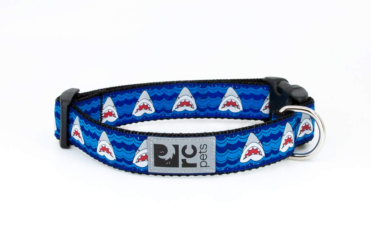 RC Pets 5/8 Inch Adjustable Dog Clip Collar, X-Small, Shark Attack