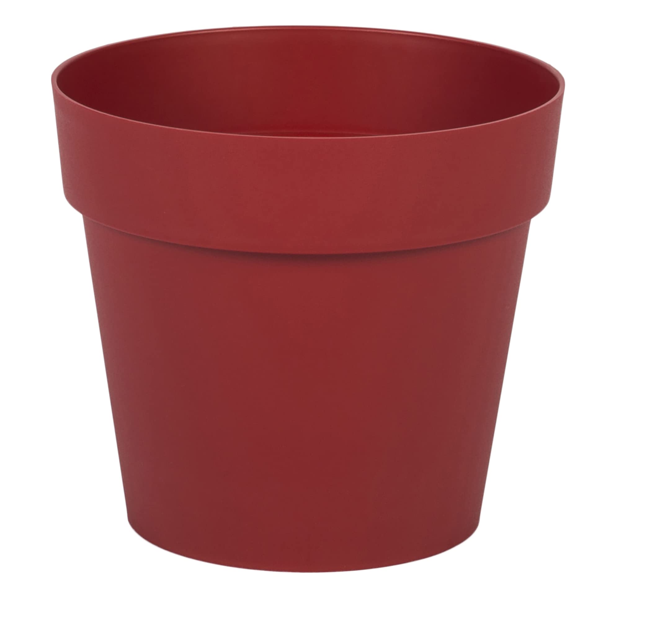 EDA - Round Tuscany Flower Pot, Diameter 15 cm - Volume 1.6 L - Diameter 15.3 x H 13.7 cm - Ruby Red