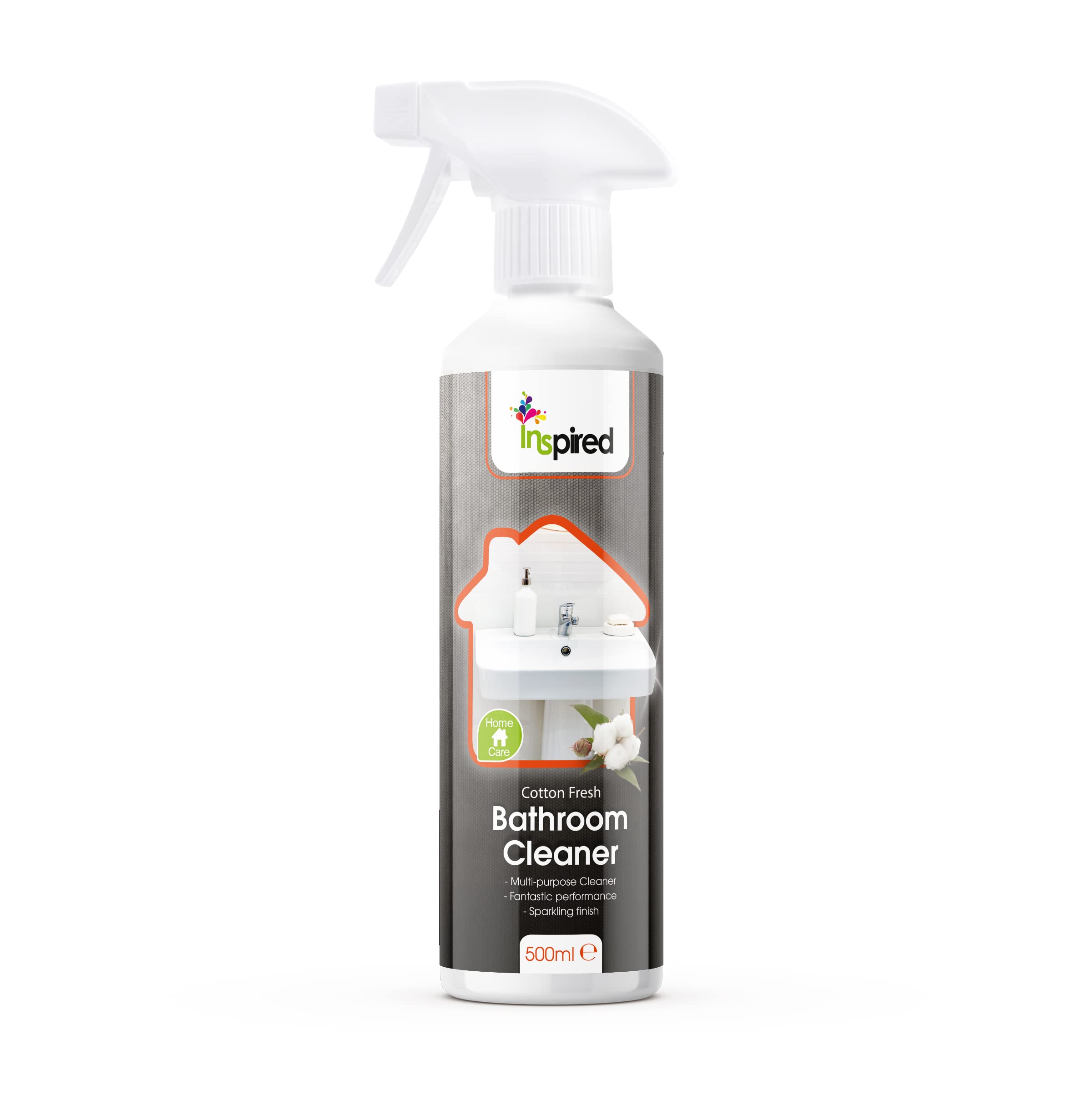 Inspired - Bathroom Cleaner Daily Spray | Multi-Purpose For Most Surfaces | Remove Dirt, Limescale and Soap Scum - Fresh Cotton Scent - 500ml