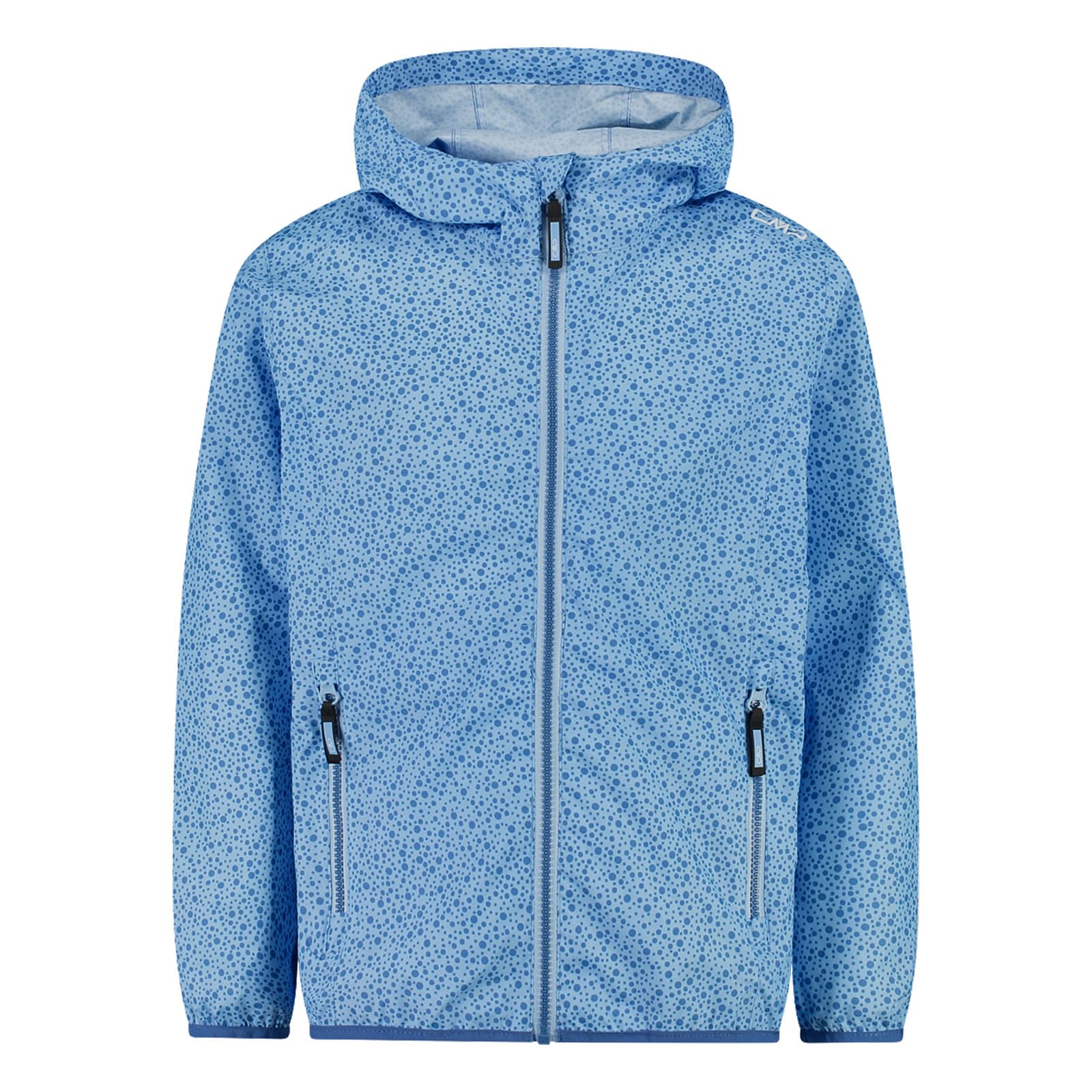 CMP Girls Rain Fix Hood Jacket, Light Blue, 6 Years UK