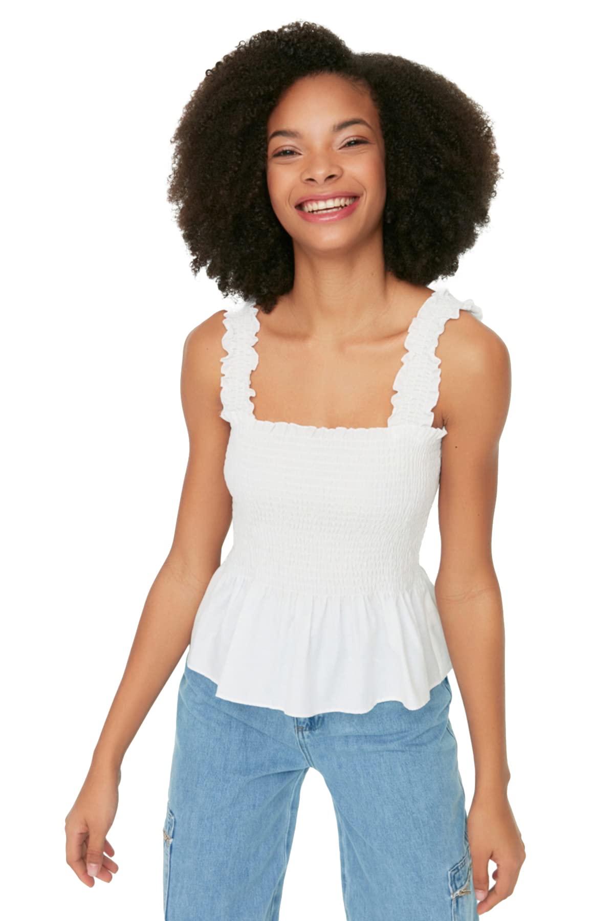 Trendyol Women's Ecru behandelte Bluse Blouse, 38