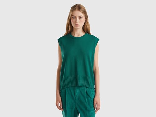 United Colors of Benetton Women's Vest Sweater, Green, M