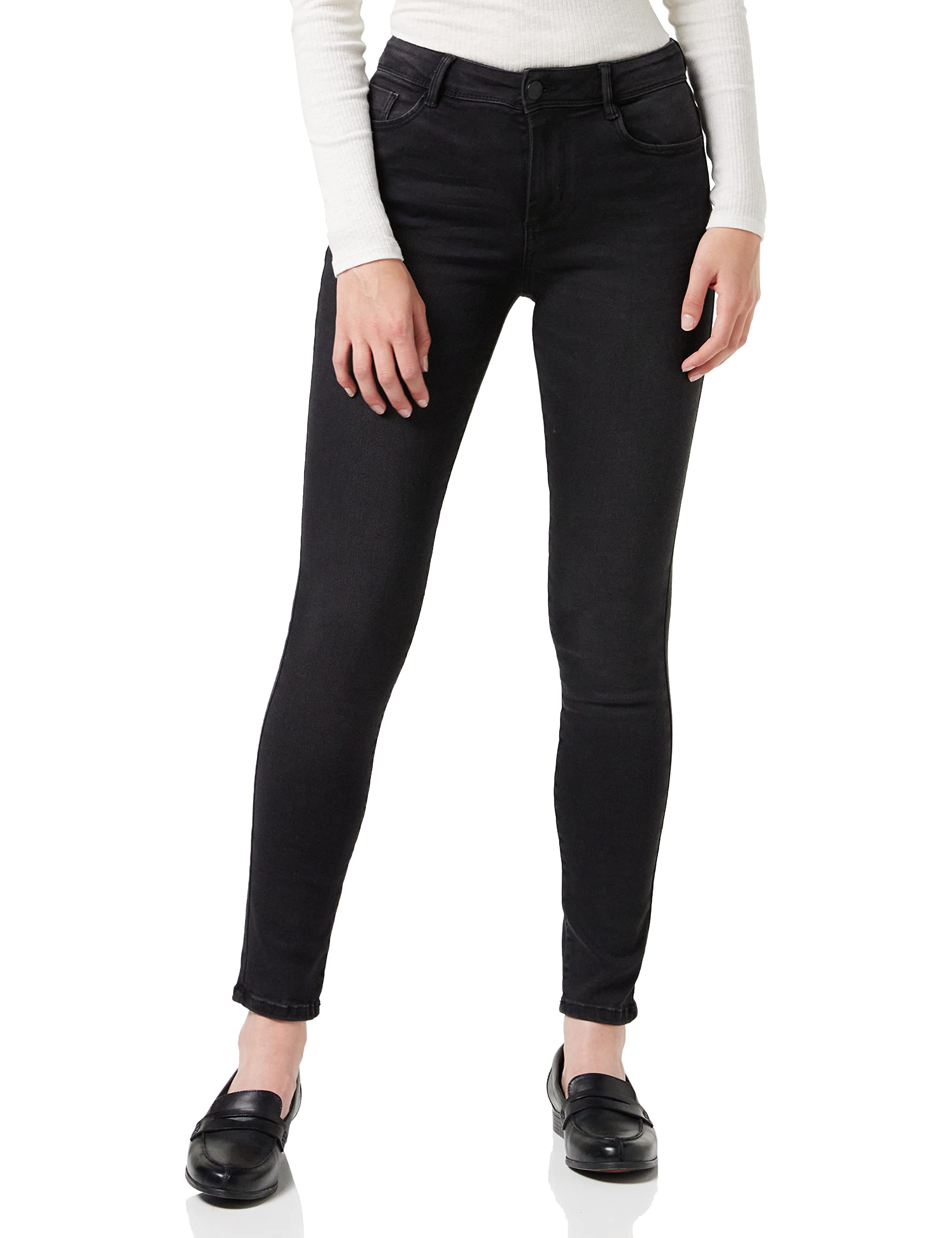 TOM TAILOR Ladie's 1021181 Kate Organic Cotton Skinny Jeans, 10220-Used Dark Stone Grey Denim, 26/32