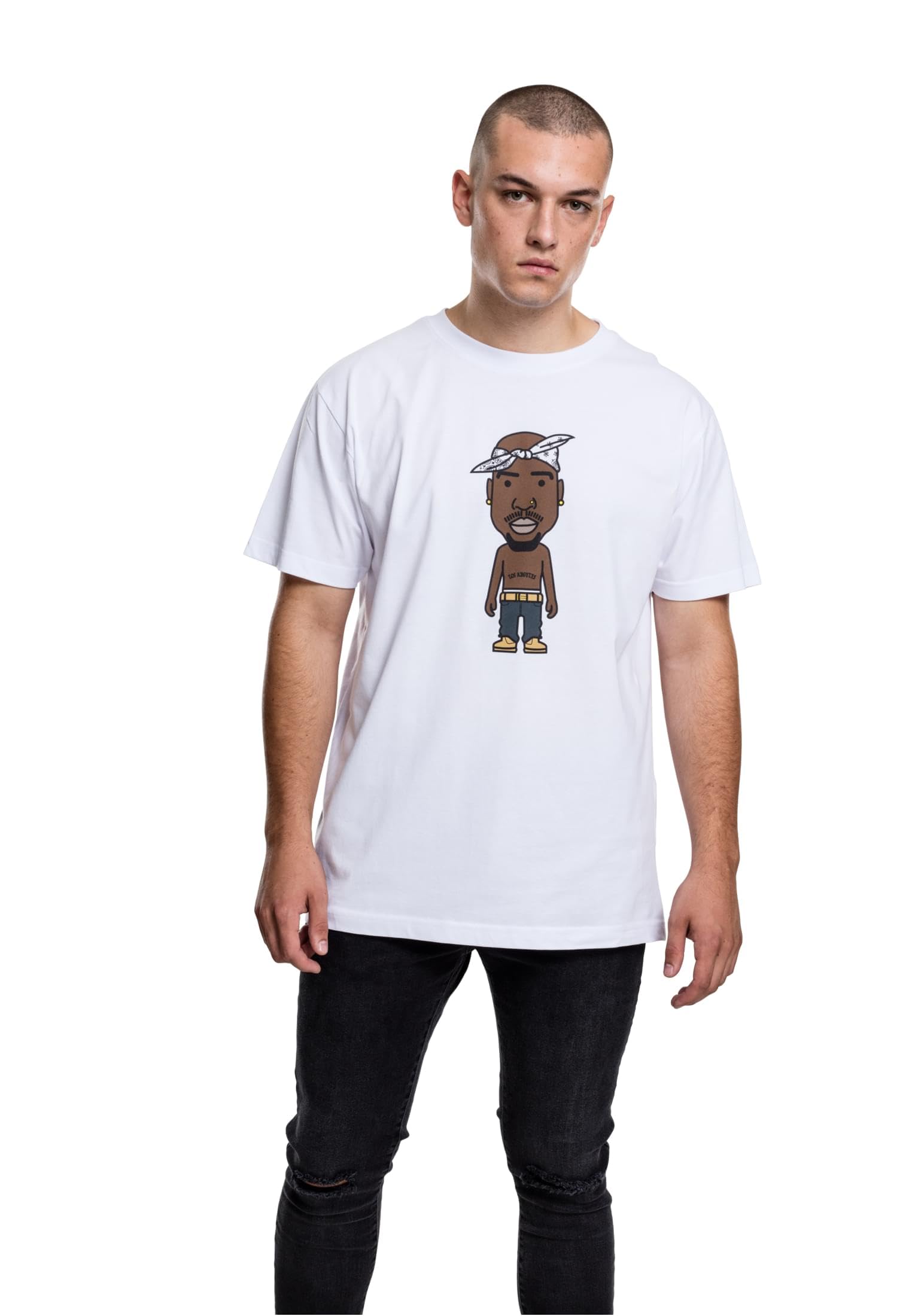 Mister Tee Herren LA Sketch T-Shirt, White, XS