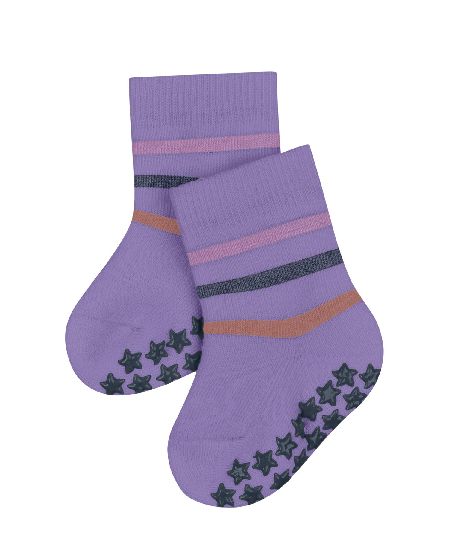 FALKE Unisex Baby Multi Stripe B Hp Cotton Grips On Sole 1 Pair Grip socks, Purple Light Lilac 6819, 6-12 months