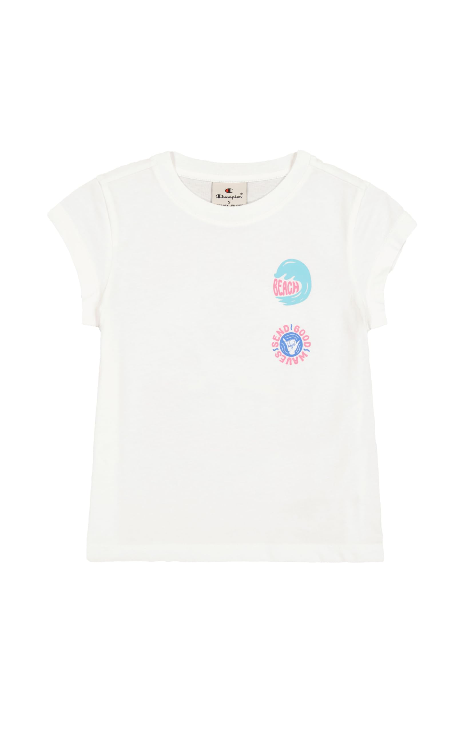 Champion Girl's Legacy Girl - Graphic Crewneck T-Shirt, White (WW001), XXS