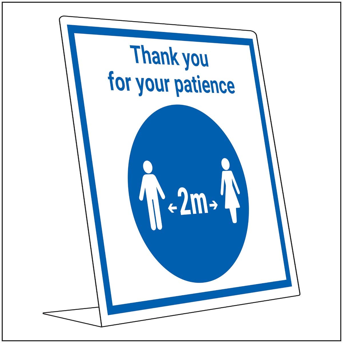Vsafety Covid Retail Desk Sign - Thank Your For Your Patience - 200mm x 300mm - 2mm Rigid Plastic