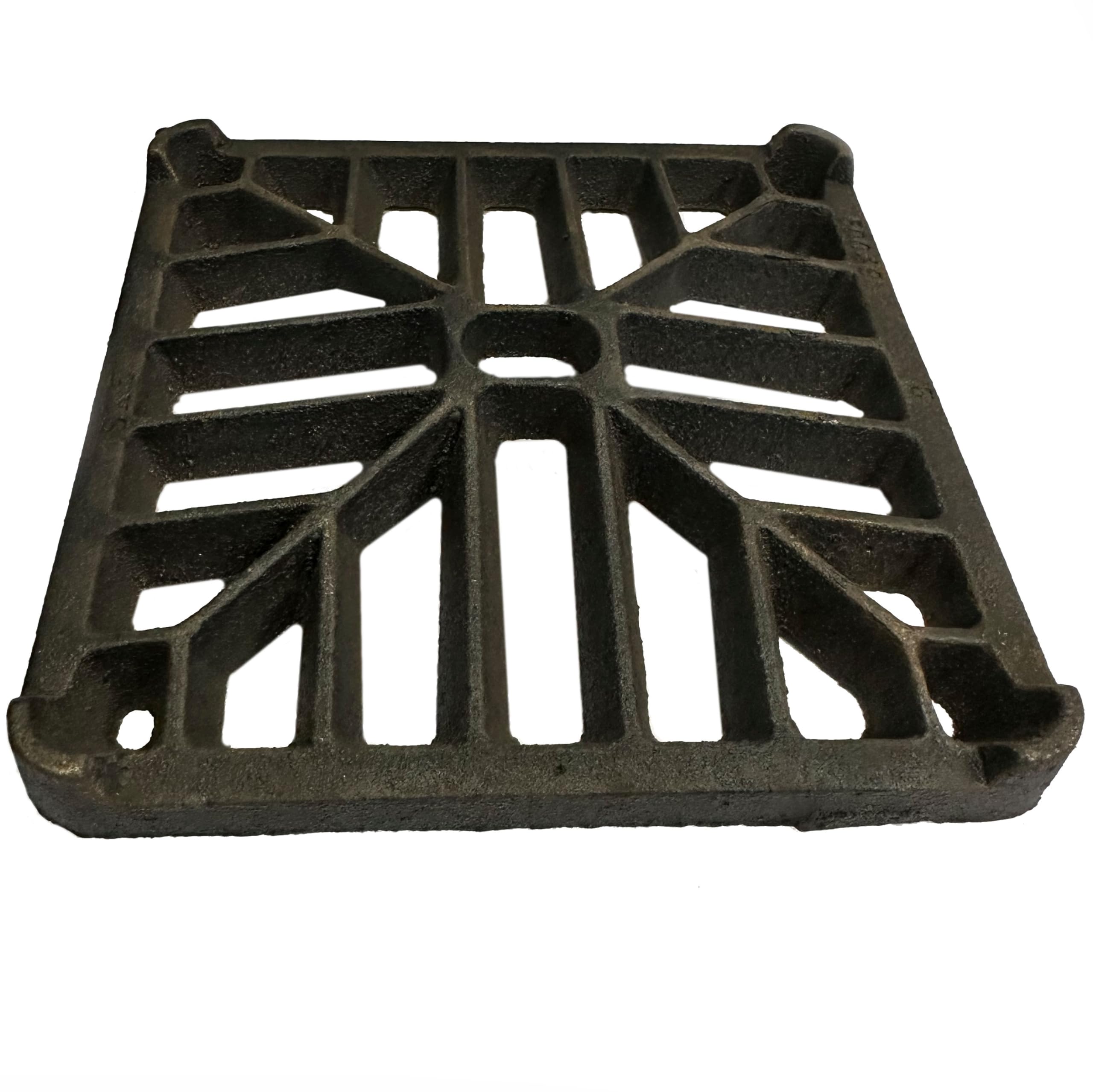 5" x 5" 127mm x 127mm 9mm thick Square Cast Iron Gully Grid / Grate Heavy Duty Drain Cover Black Satin Finish