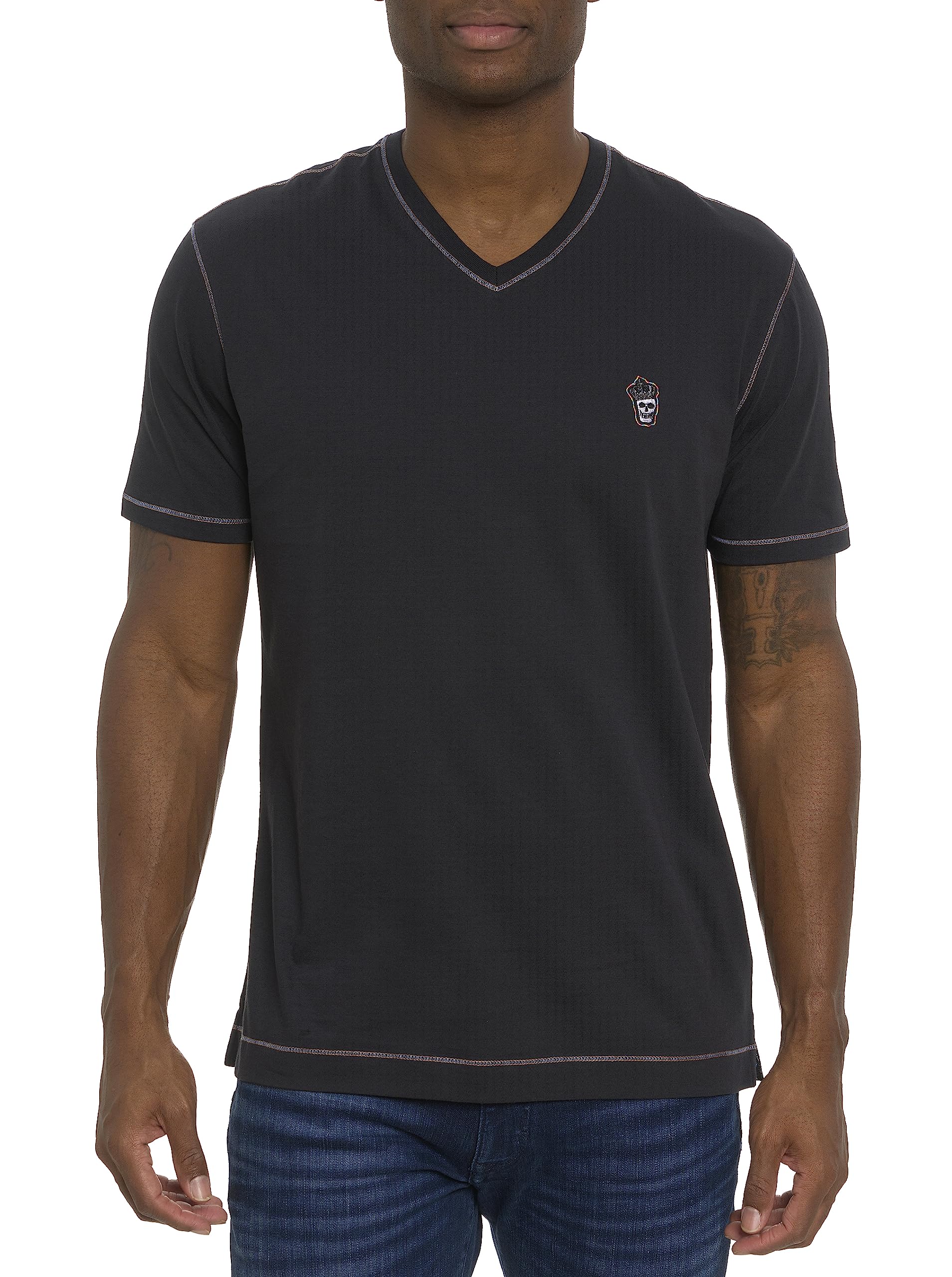 Robert Graham Designs Men's Rss197005cfblacksmall T-Shirt, Black, S