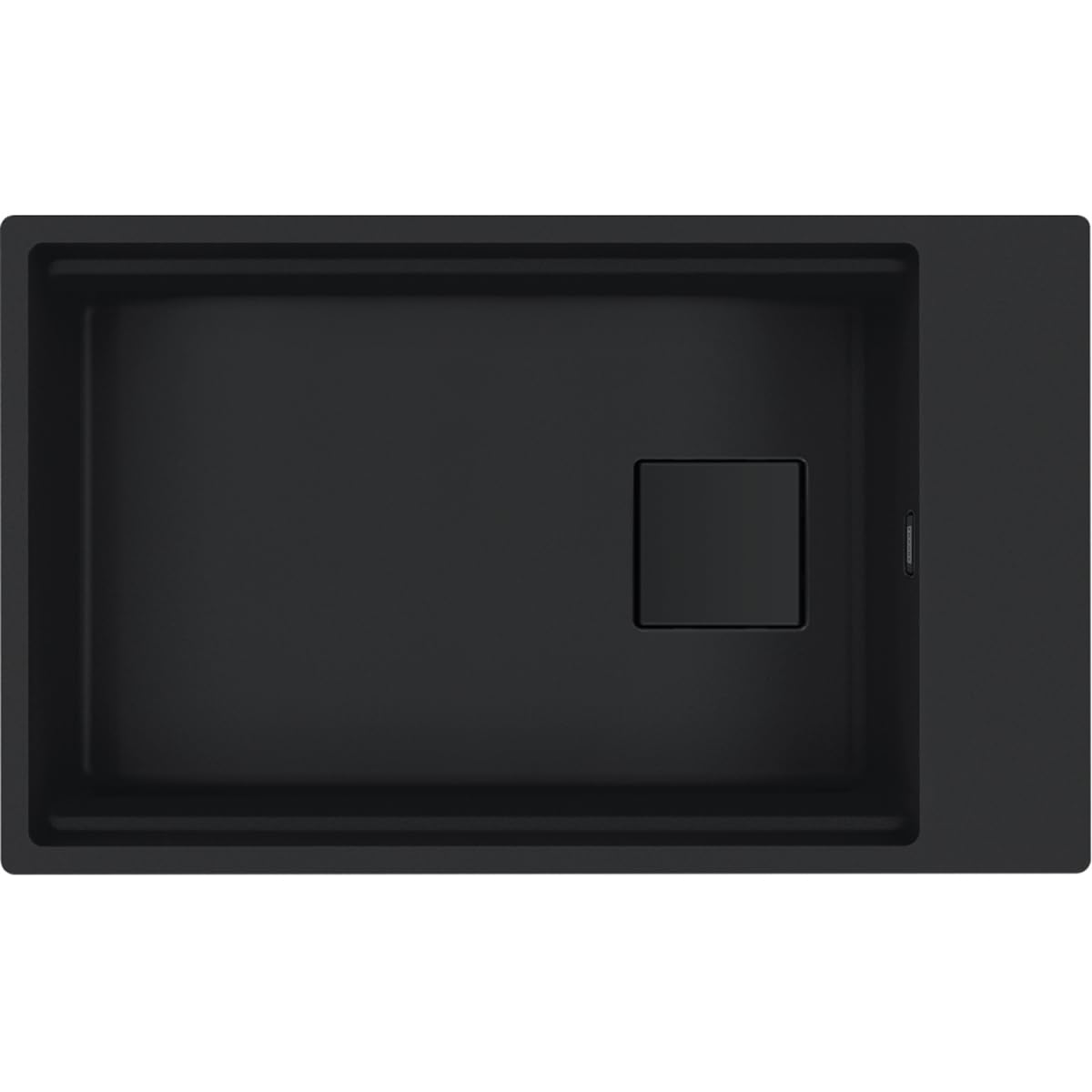 Franke Kitchen Sink Made of Granite (Fragranite) with a Single Bowl Kanon KNG 110-62 - Black matt/Black Outflow - 125.0721.161